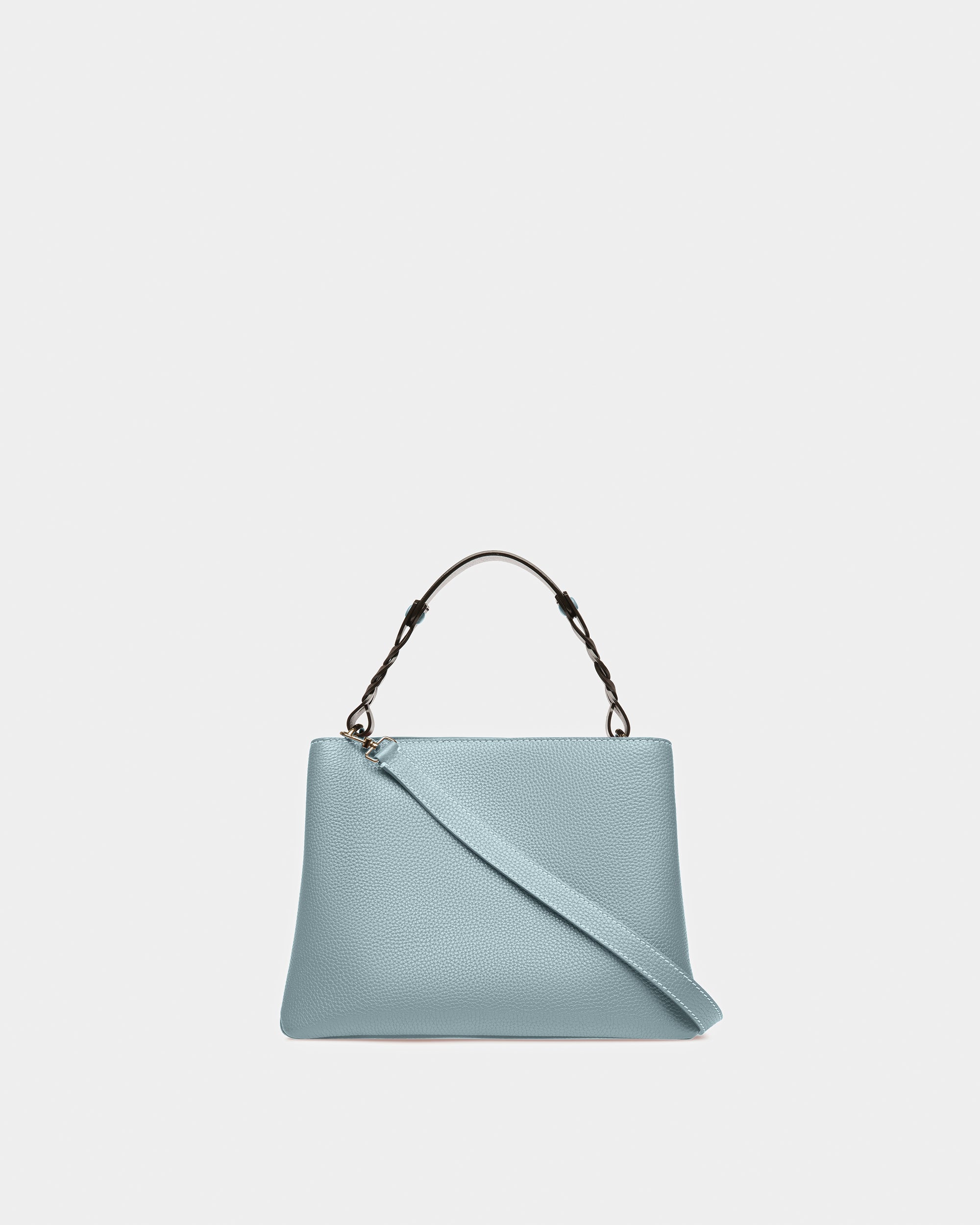 Lucyle Leather Shoulder Bag In Light Blue And Brown - Women's - Bally - 03