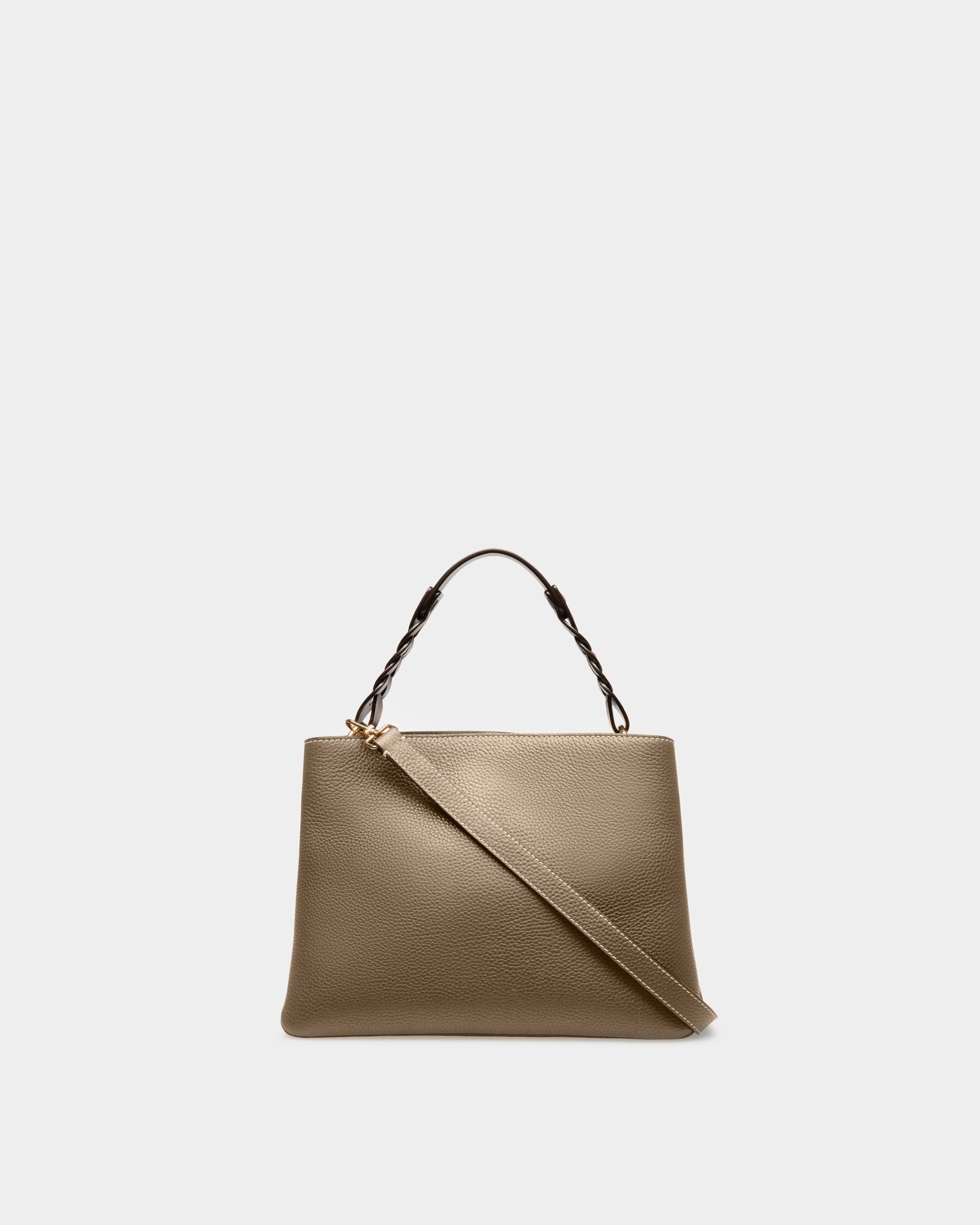 Lucyle Leather Shoulder Bag In Taupe - Women's - Bally - 02