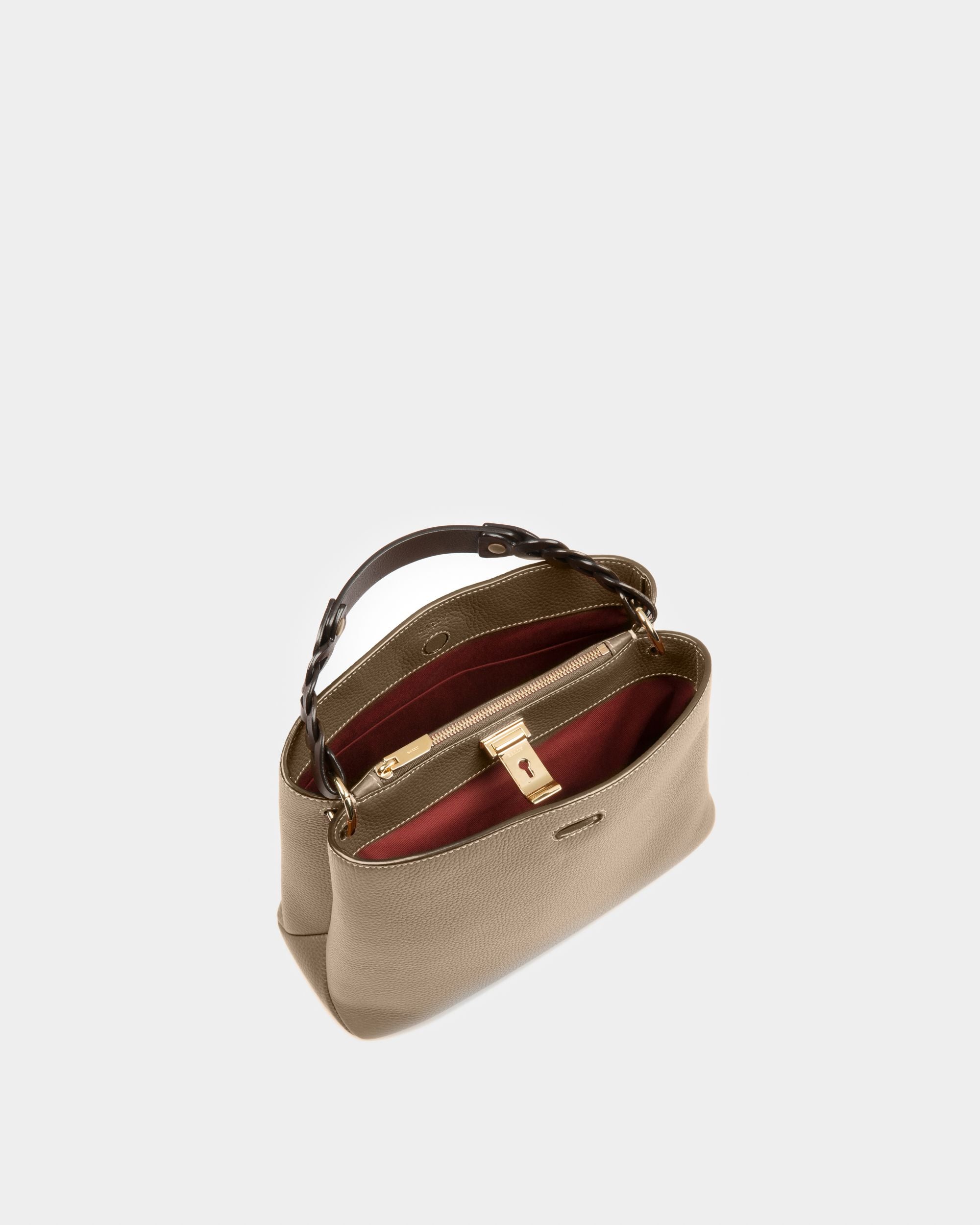 Lucyle Leather Shoulder Bag In Taupe - Women's - Bally - 03