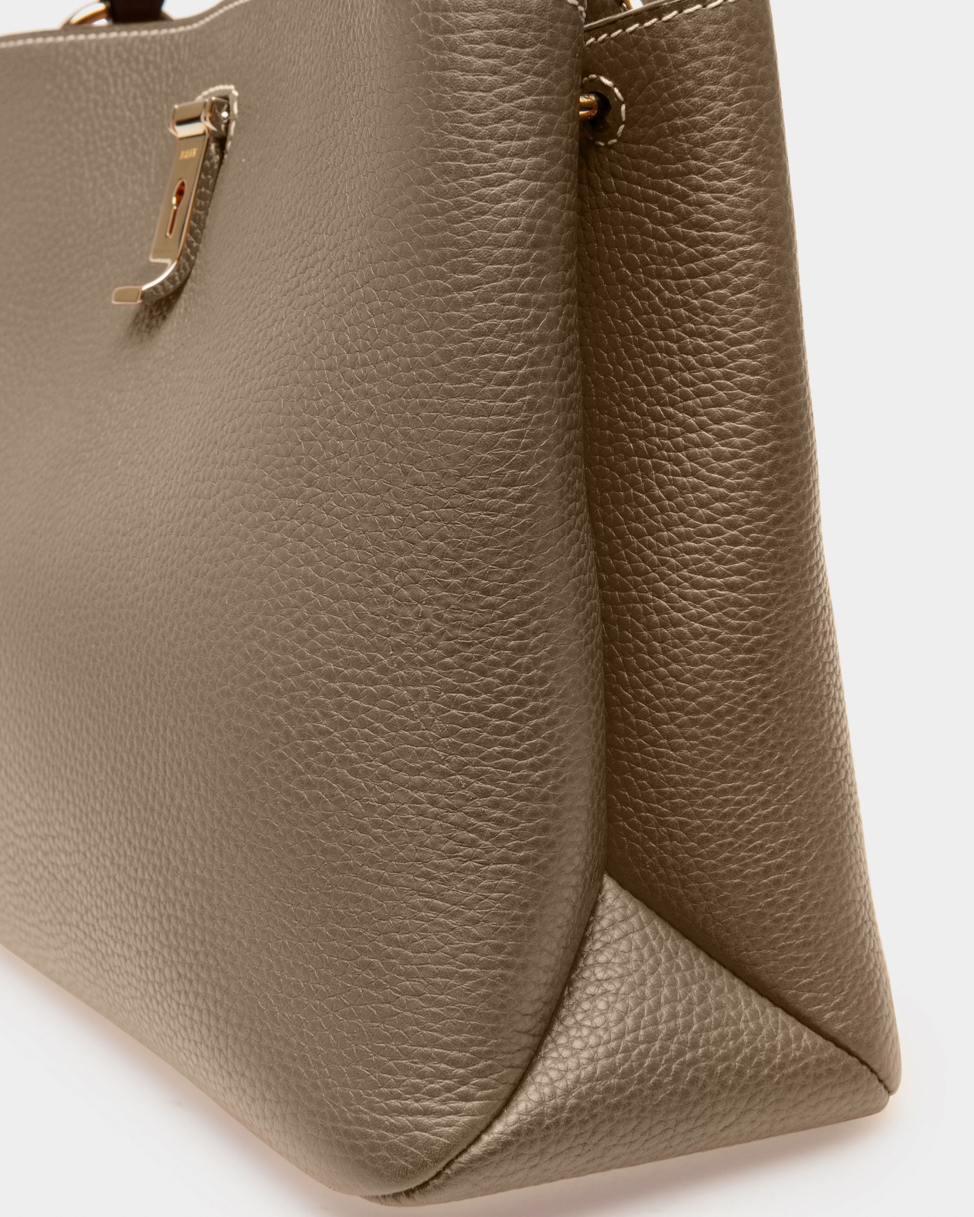 Lucyle Leather Shoulder Bag In Taupe - Women's - Bally - 04