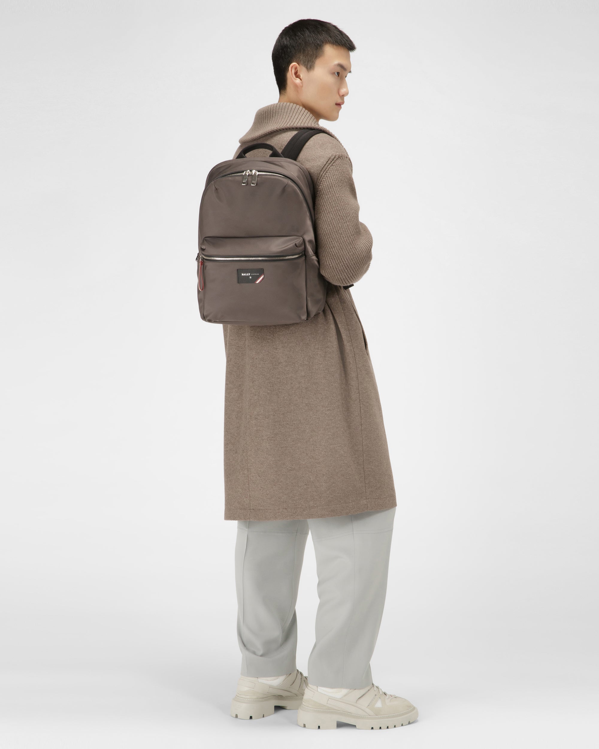 Ferey Recycled Nylon Backpack In Army Green - Men's - Bally - 05