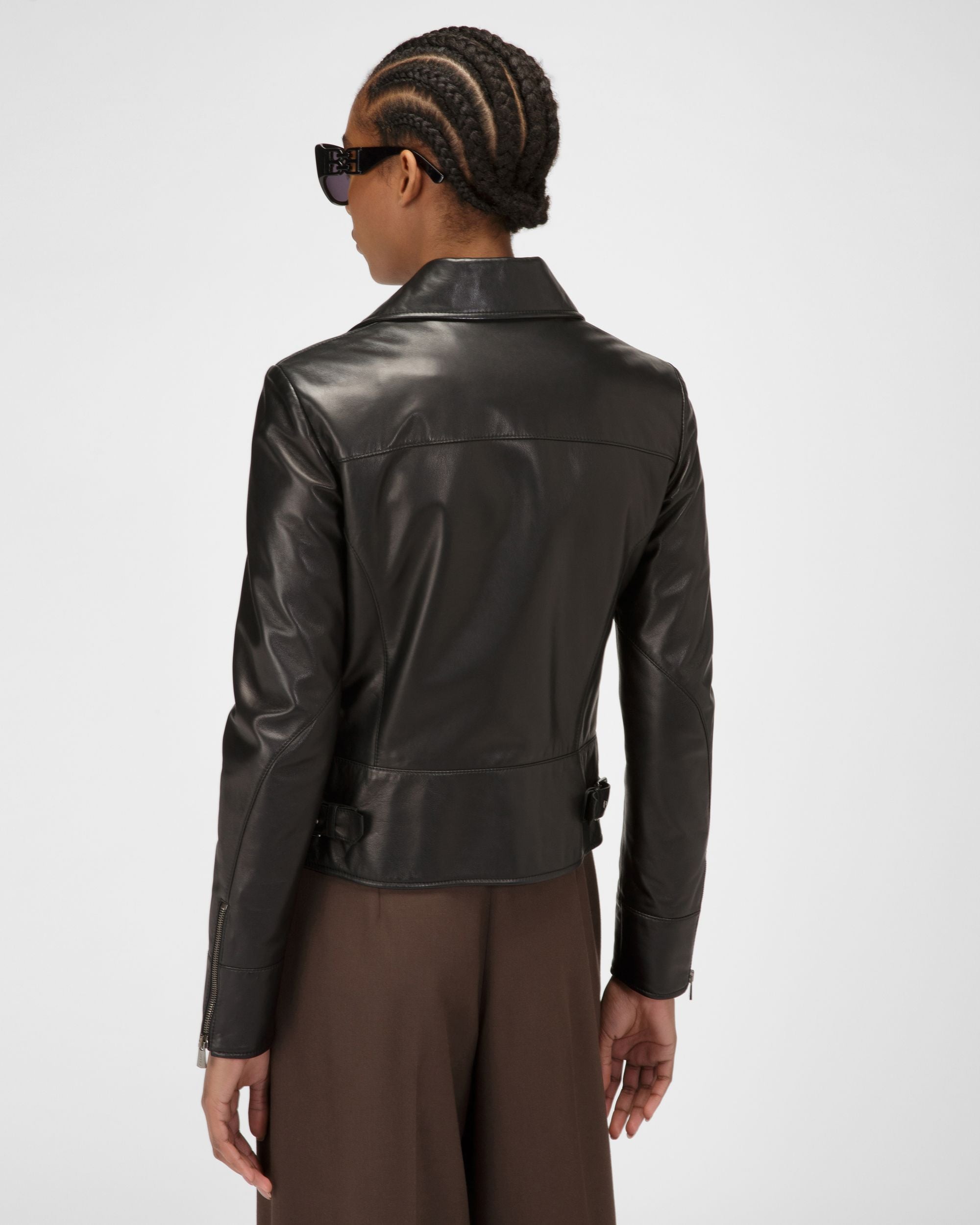 Leather Biker Jacket - Women's - Bally - 03