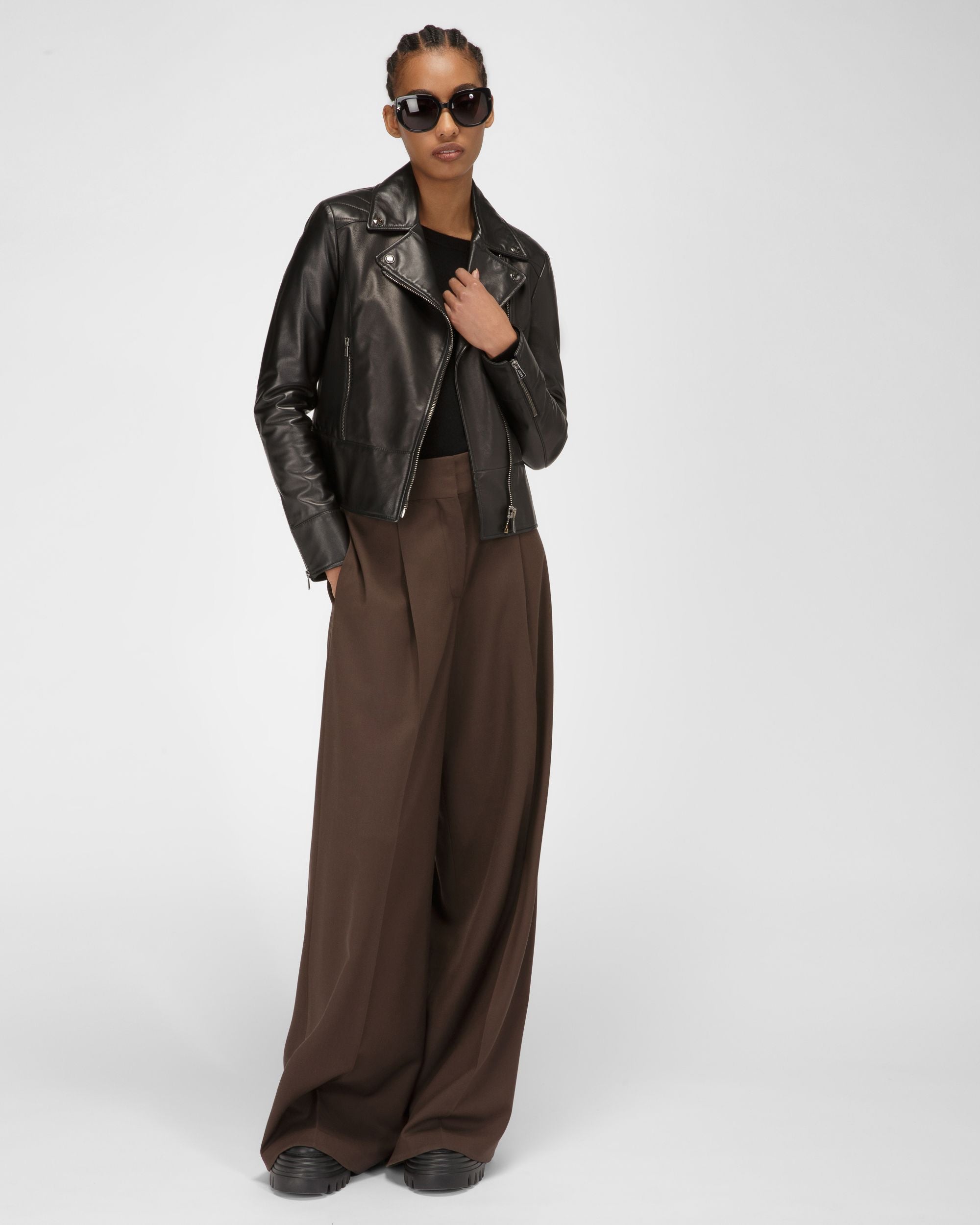 Leather Biker Jacket - Women's - Bally - 04