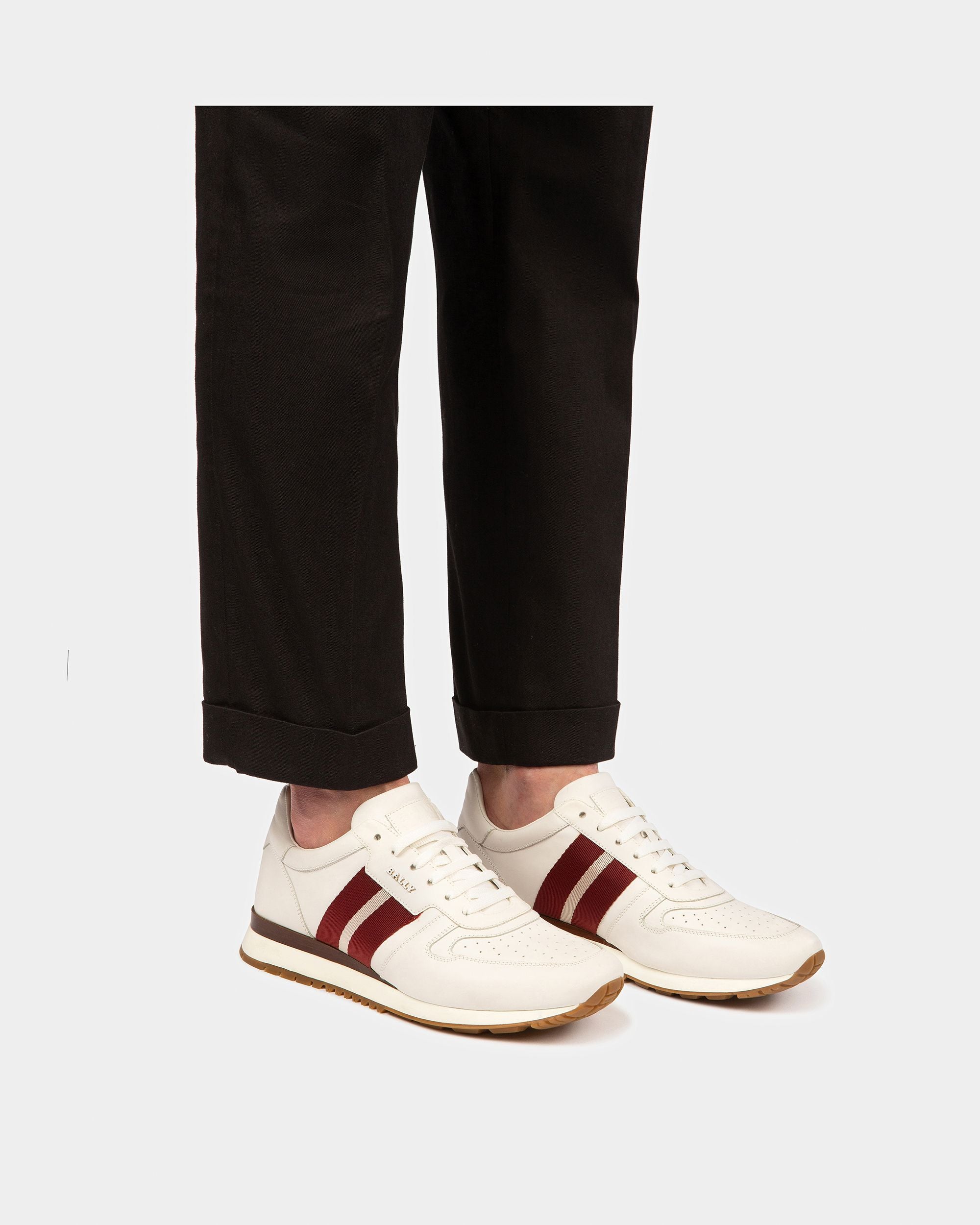Astel Leather Sneakers In White - Men's - Bally - 02