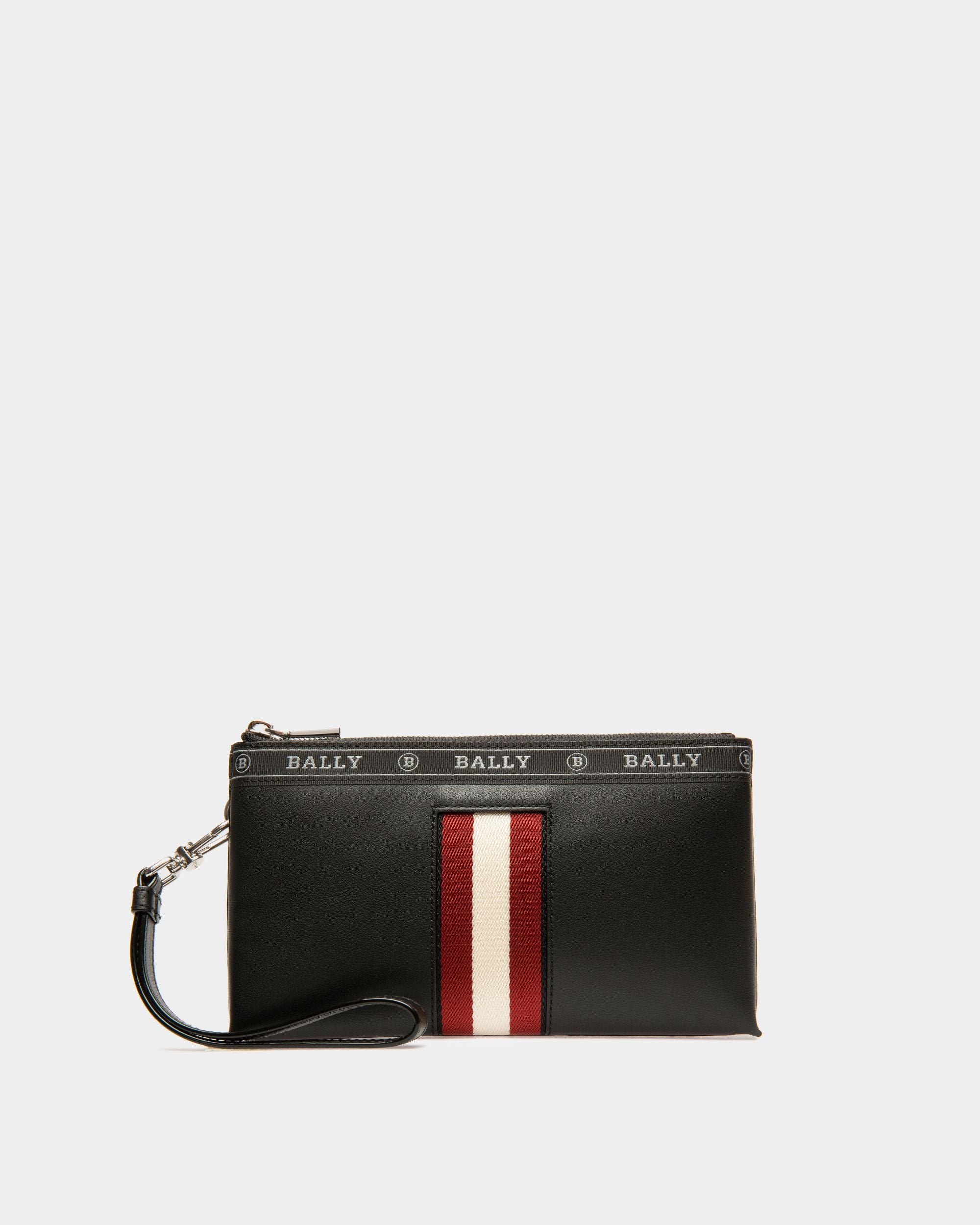 Beryer Leather Phone Wallet In Black - Men's - Bally - 01