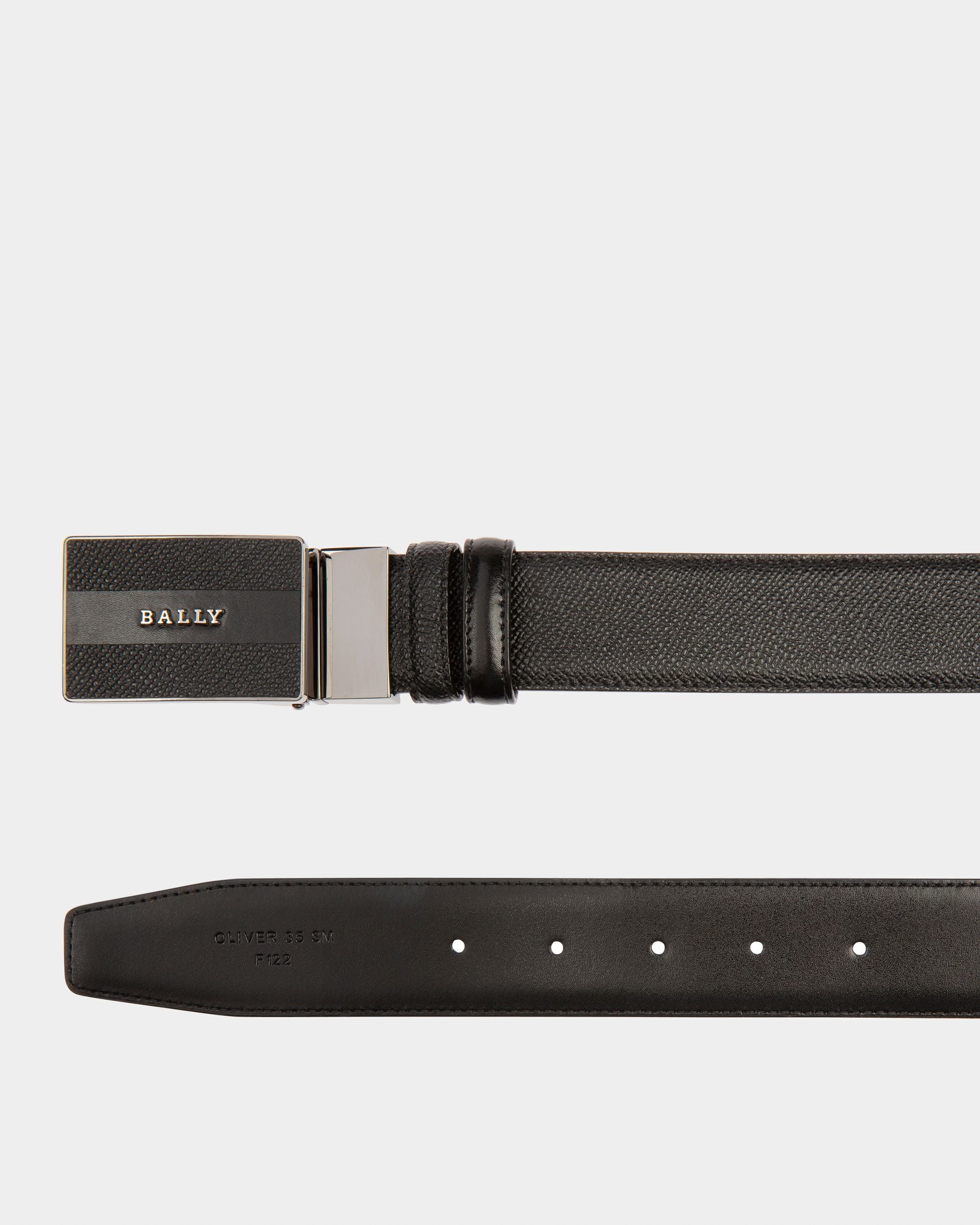 Astor Leather 35mm Belt In Black - Men's - Bally - 02