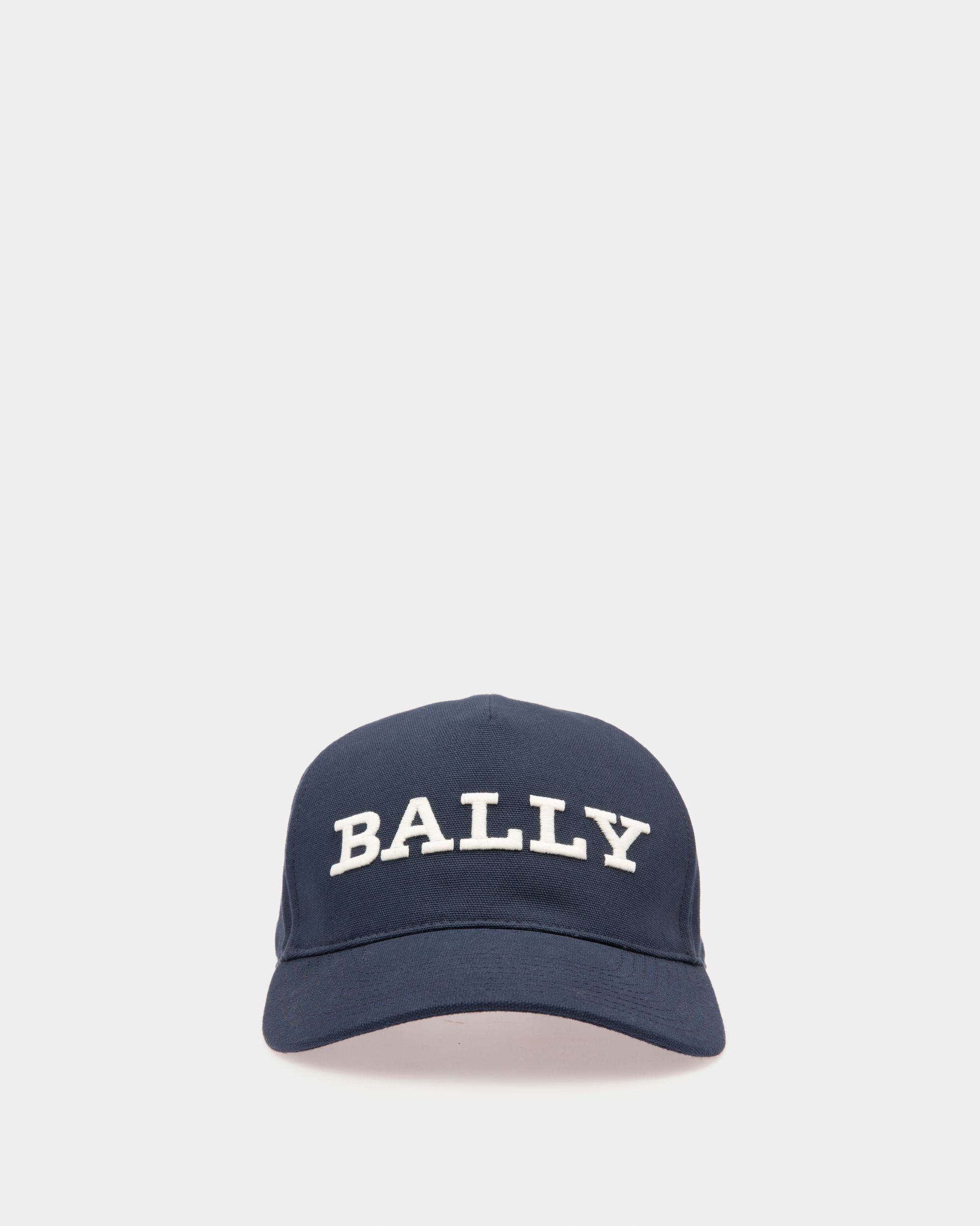 Cotton Baseball Cap In Navy - Men's - Bally - 01