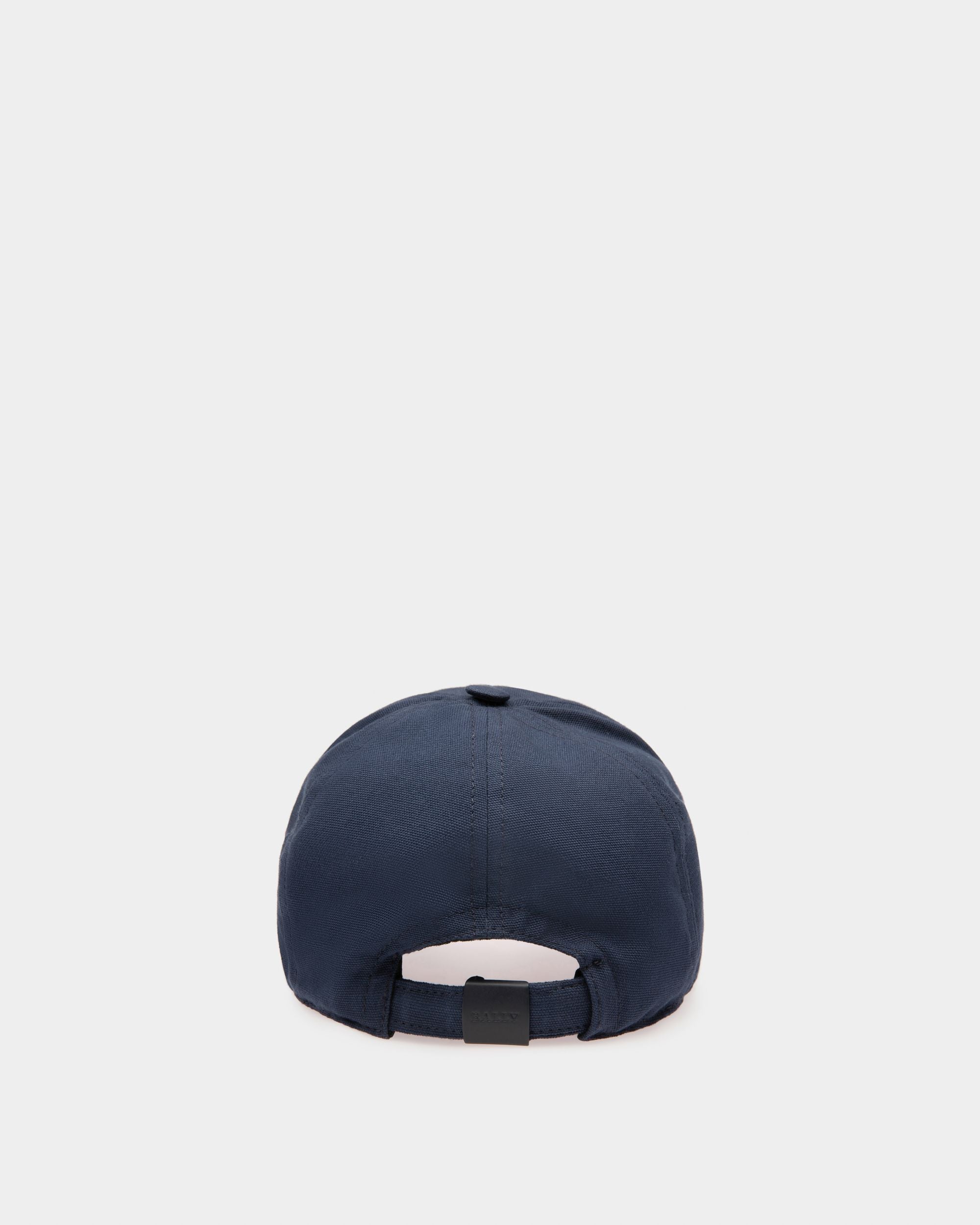 Cotton Baseball Cap In Navy - Men's - Bally - 02
