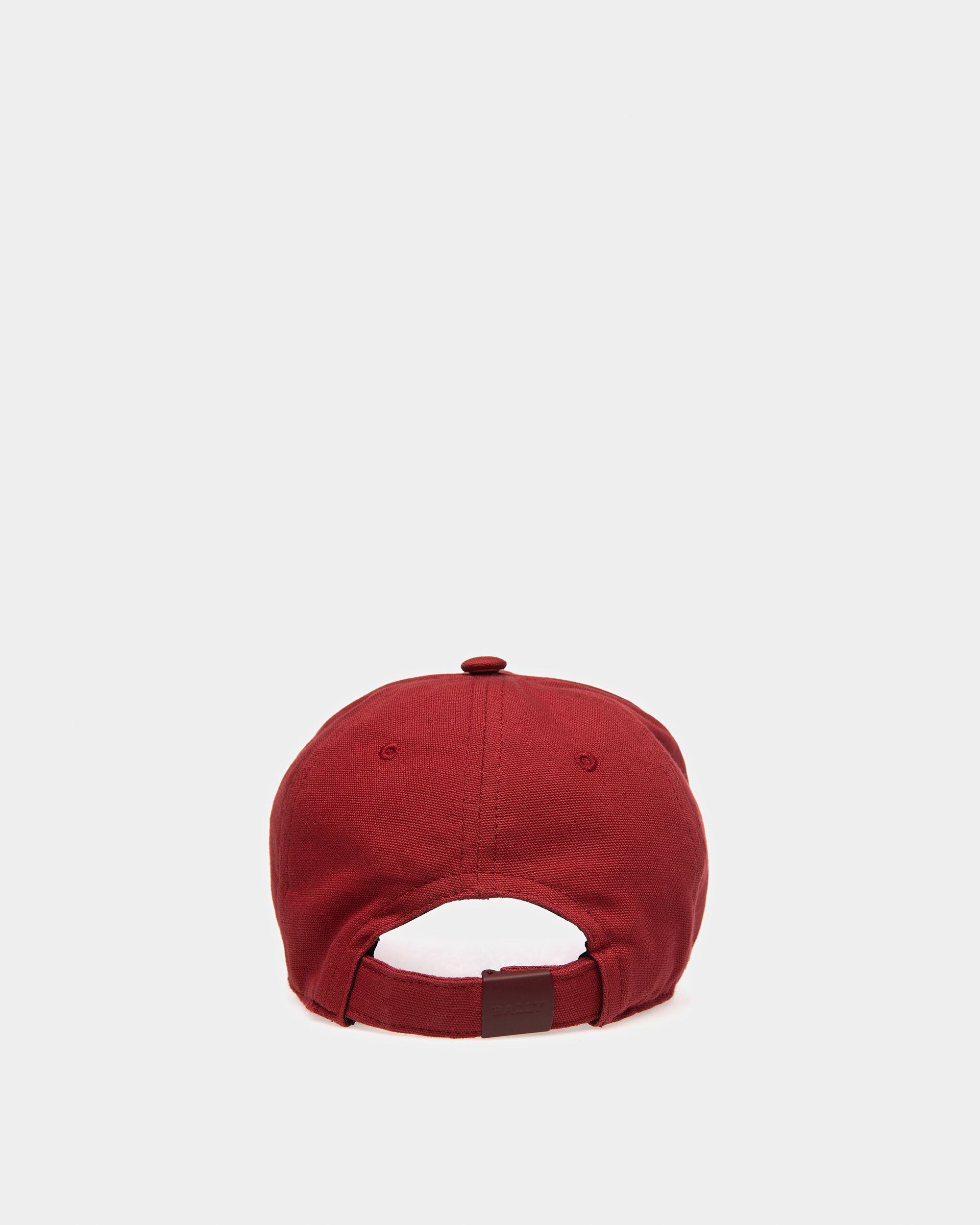 Cotton Baseball Cap In Bally Red - Men's - Bally - 01