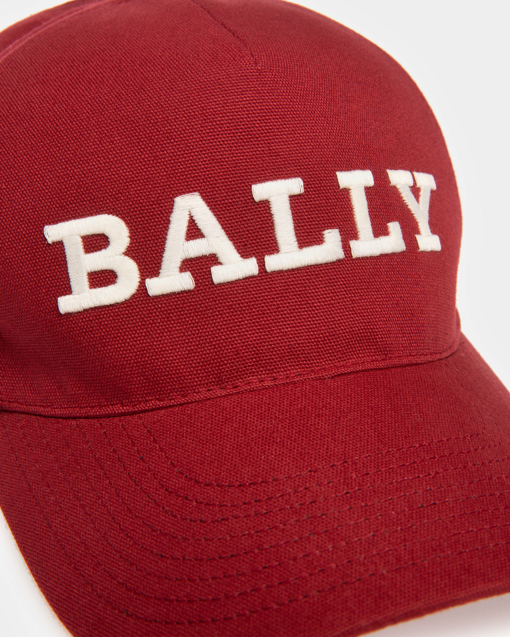 Cotton Baseball Cap In Bally Red - Men's - Bally - 02
