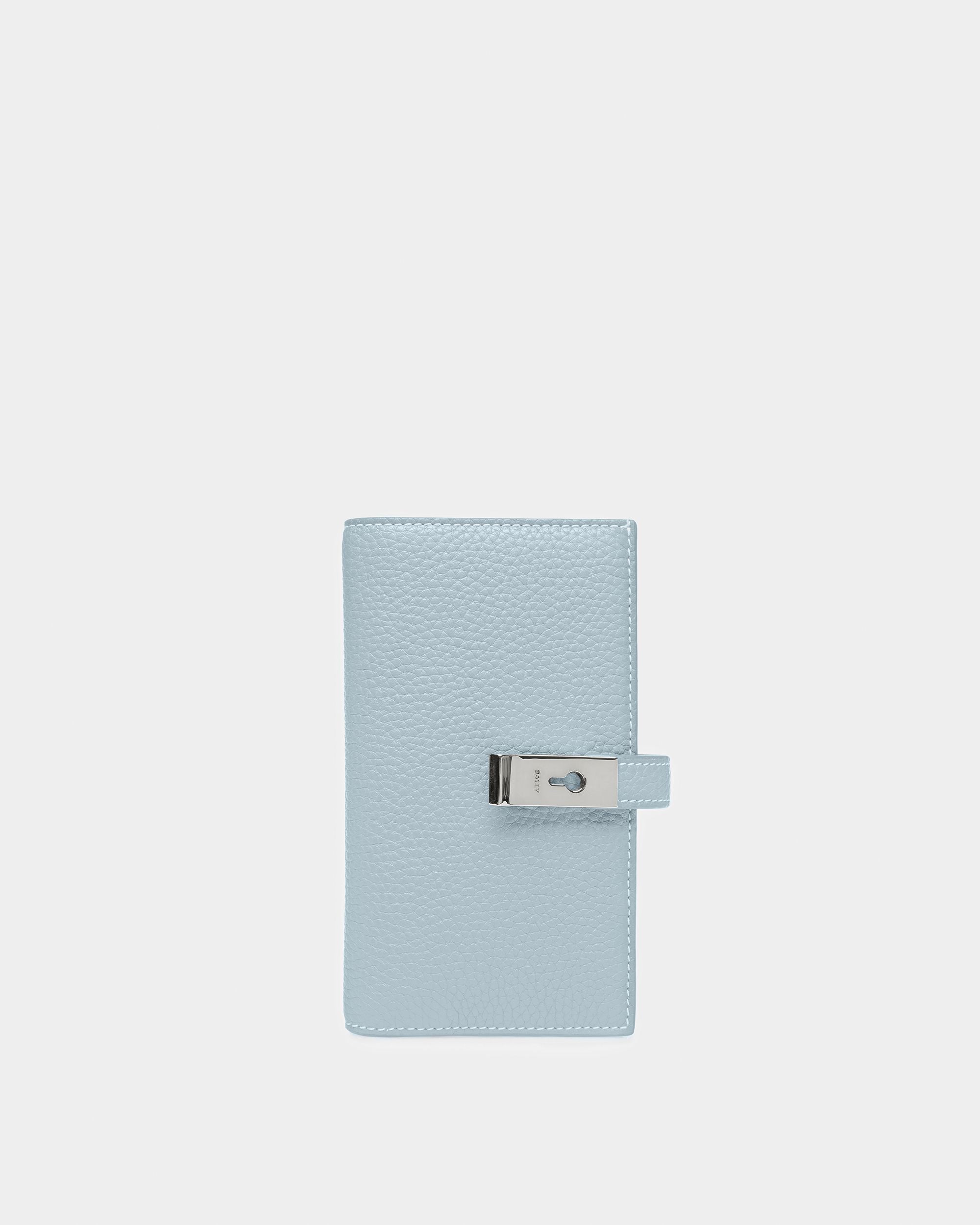Amber Leather Wallet In Light Blue - Women's - Bally - 01