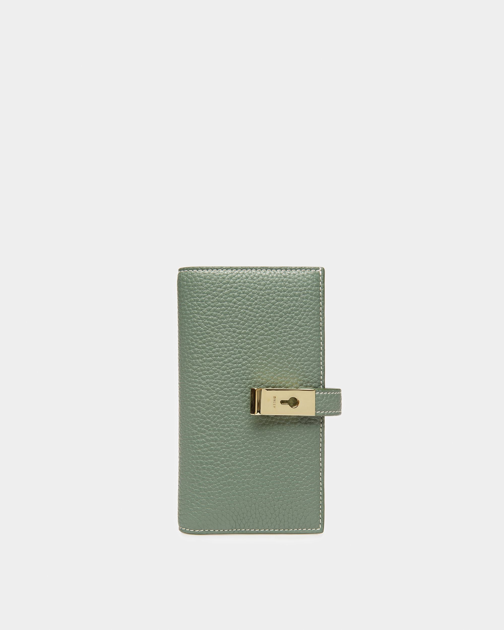 Amber Leather Wallet In Sage - Women's - Bally - 01