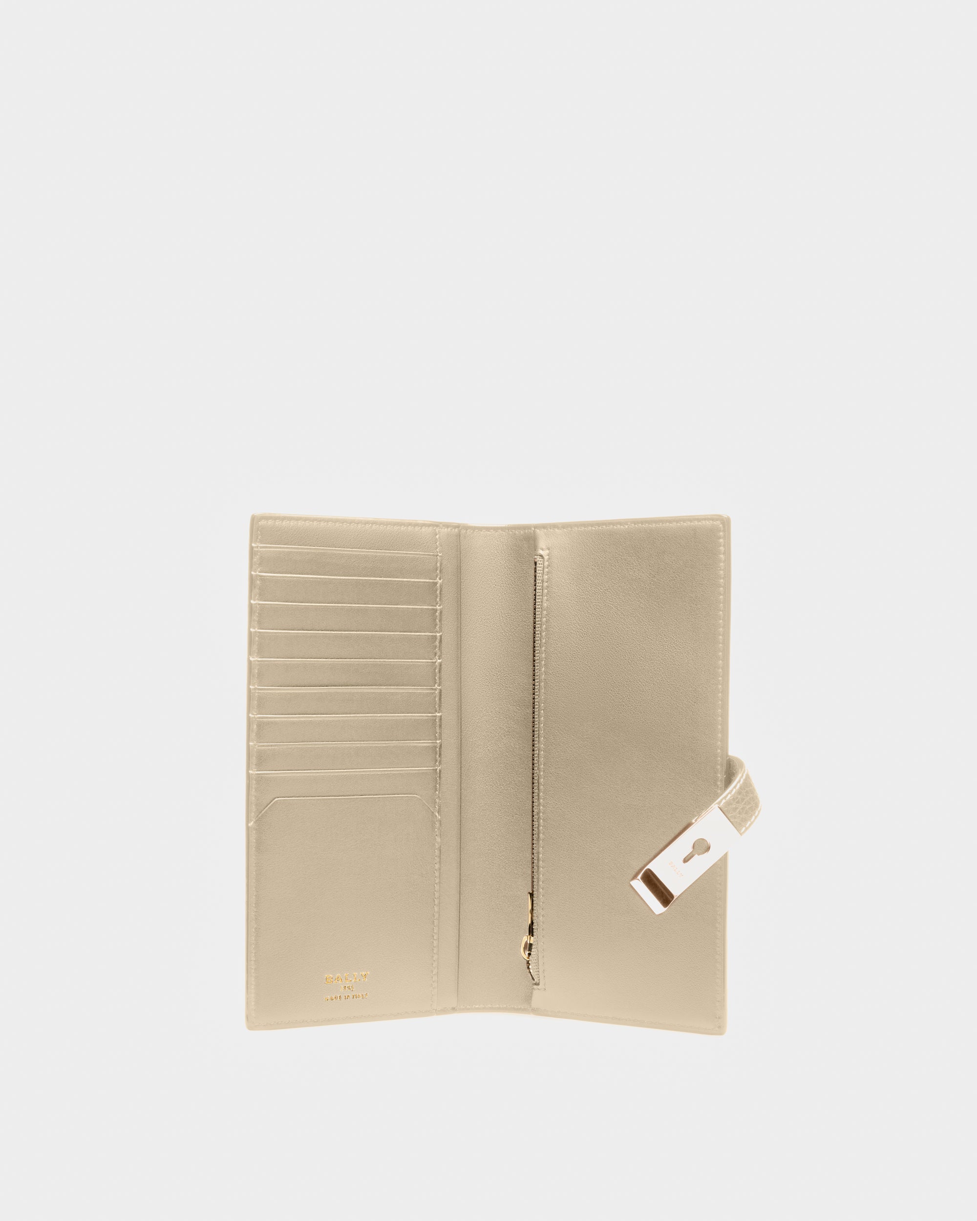 Amy Leather Wallet In Light Beige - Women's - Bally - 03