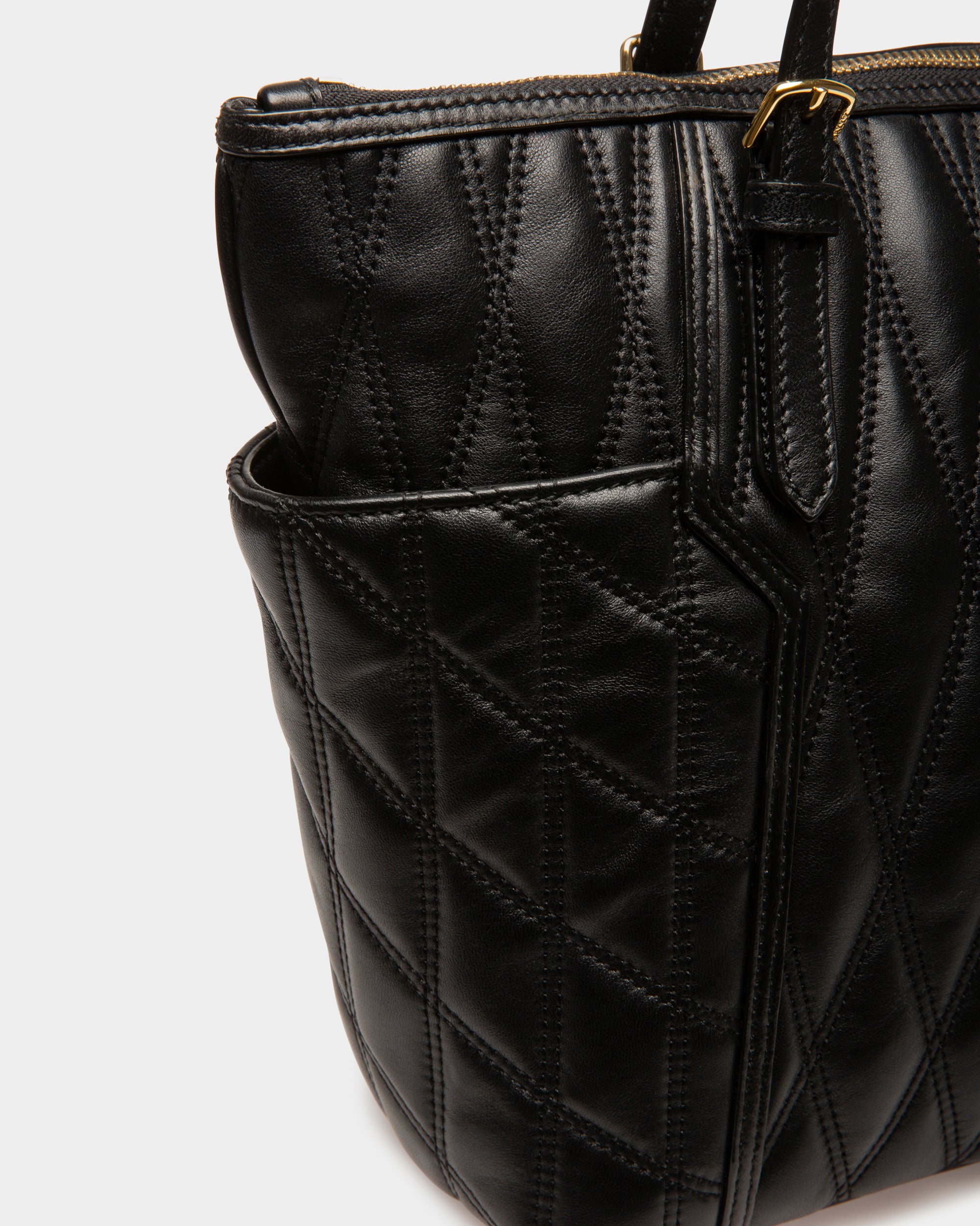 Damirah Leather Tote Bag In Black - Women's - Bally - 04