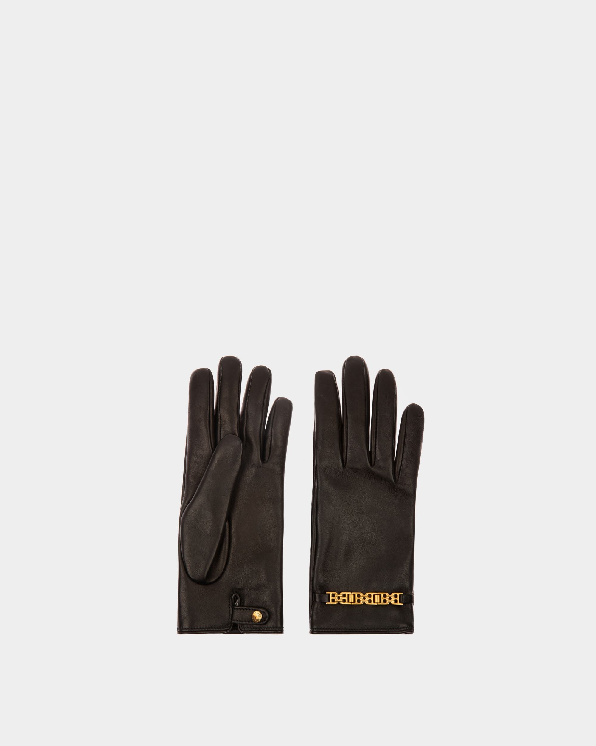 Leather Gloves In Black - Women's - Bally - 01