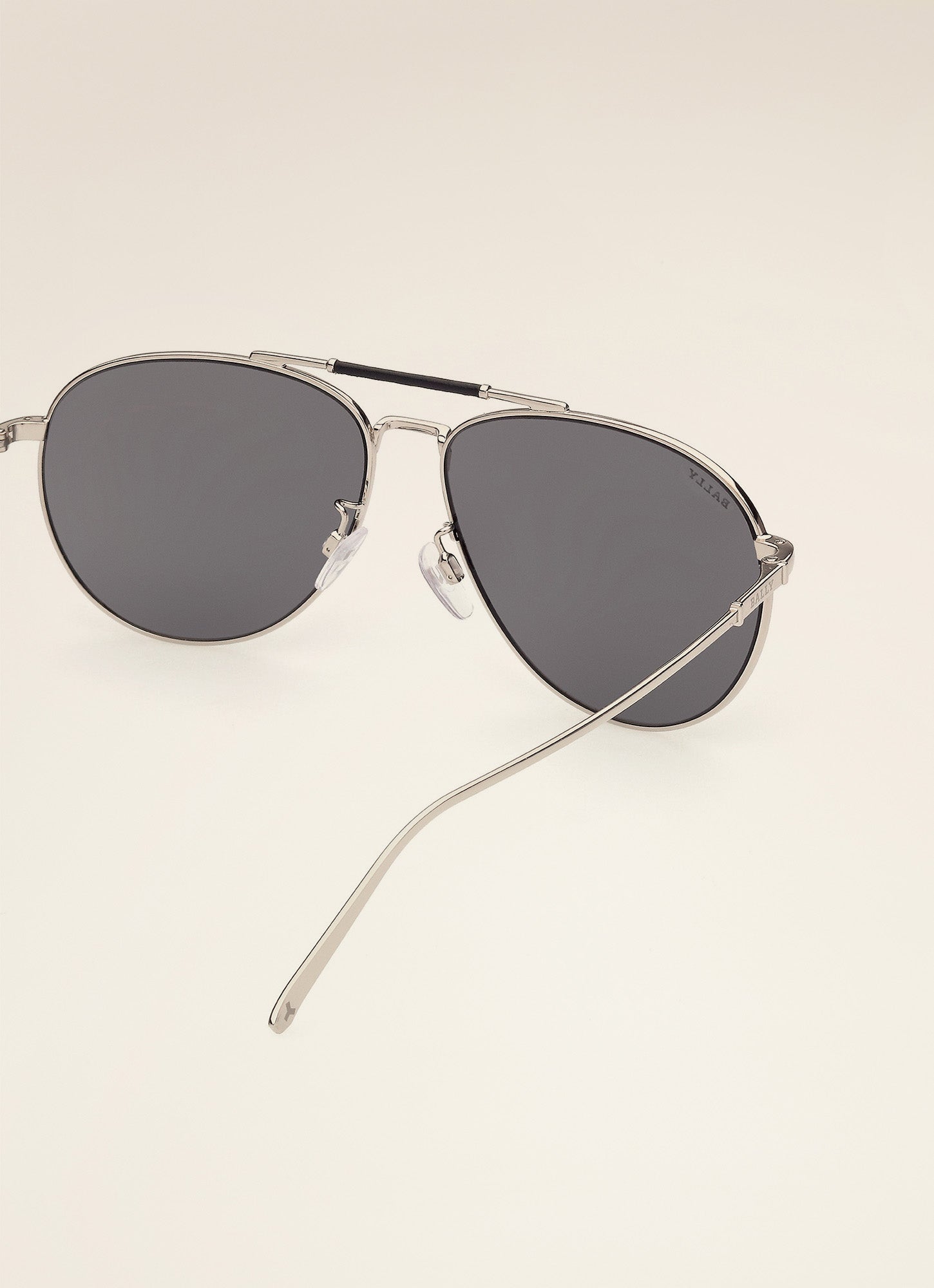 Mike Metal Sunglasses In Palladium & Smoke Lens - Men's - Bally - 02