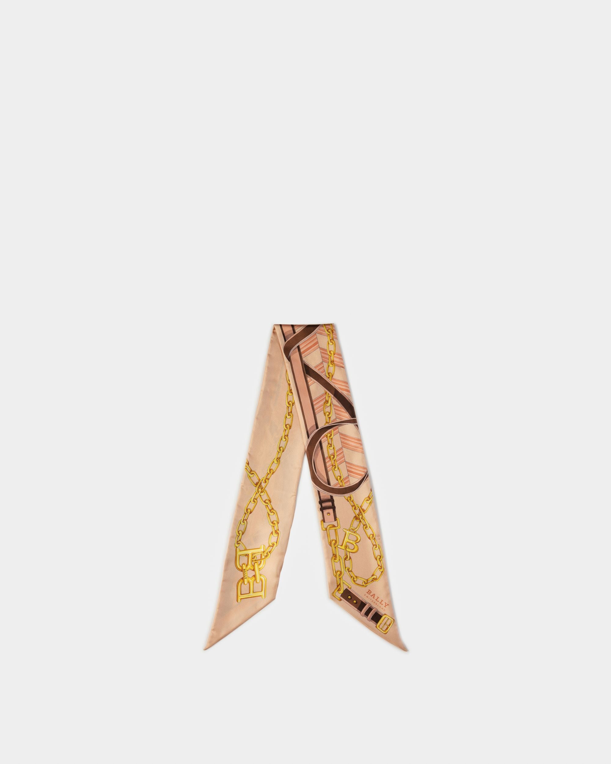 Silk Bandeau Scarf In Blush Pink - Women's - Bally - 01