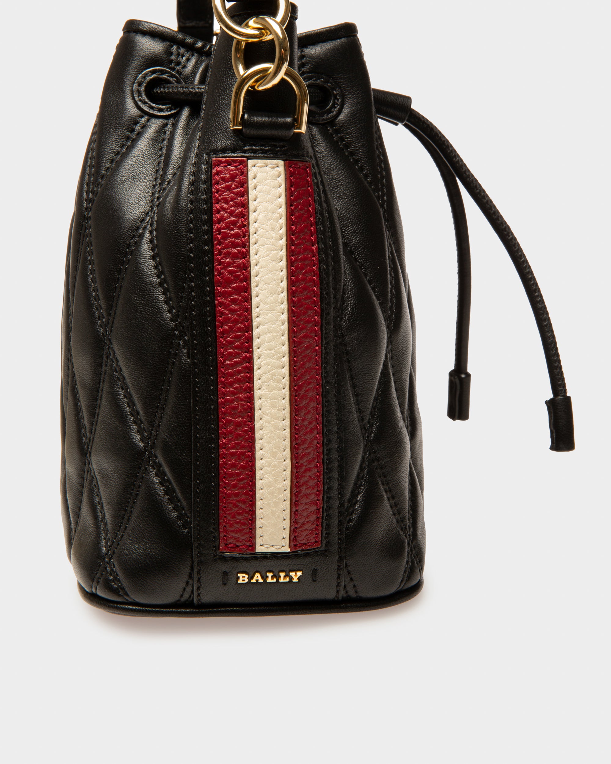 Donae Leather Bucket Bag In Black - Women's - Bally - 04