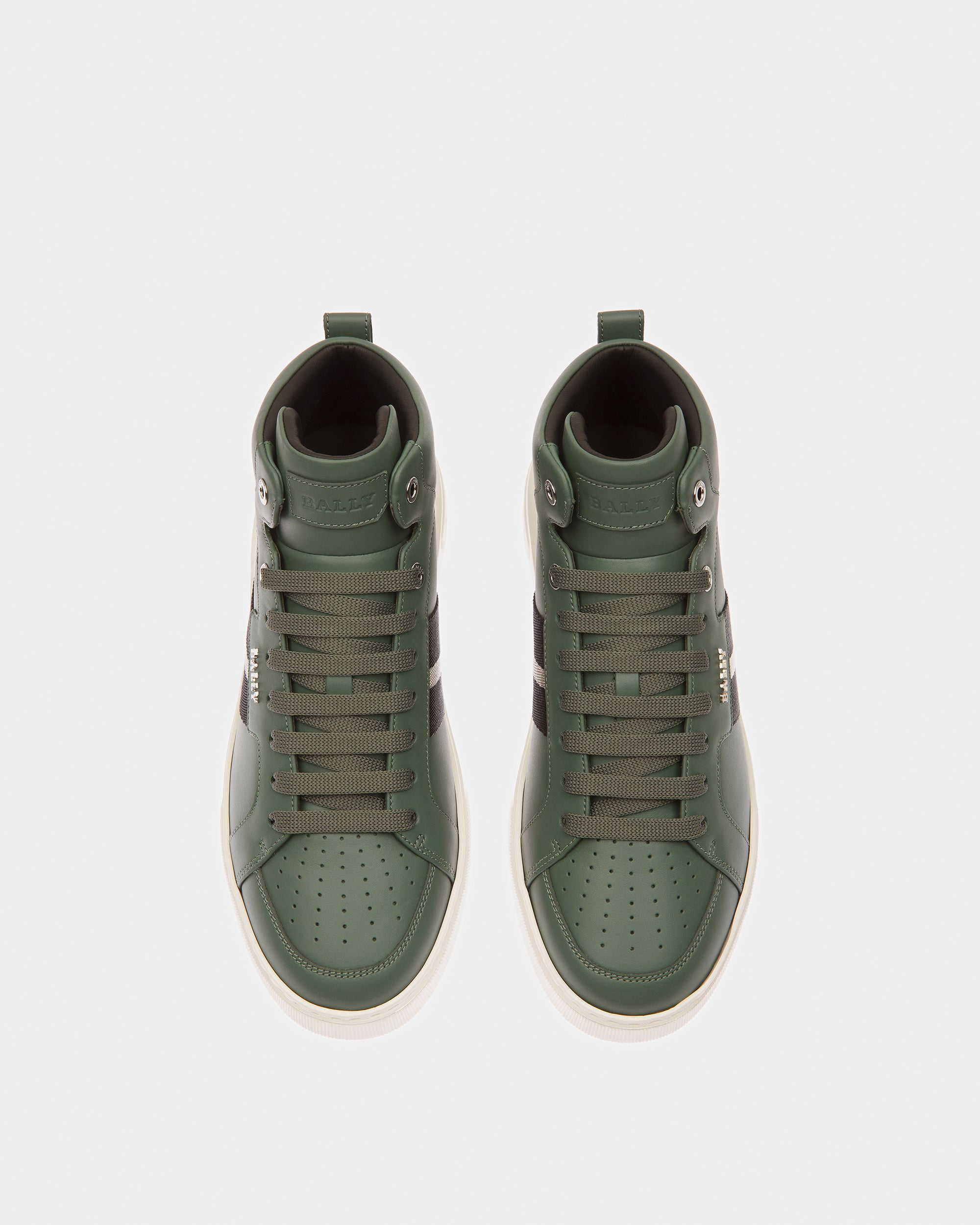 Myles Leather Sneakers In Sage - Men's - Bally - 02