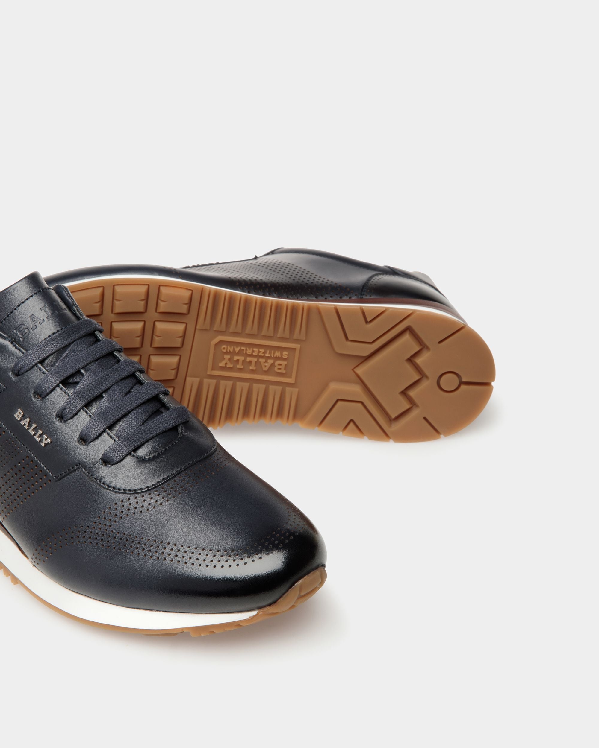 Asken Leather Sneakers In Midnight Blue - Men's - Bally - 04