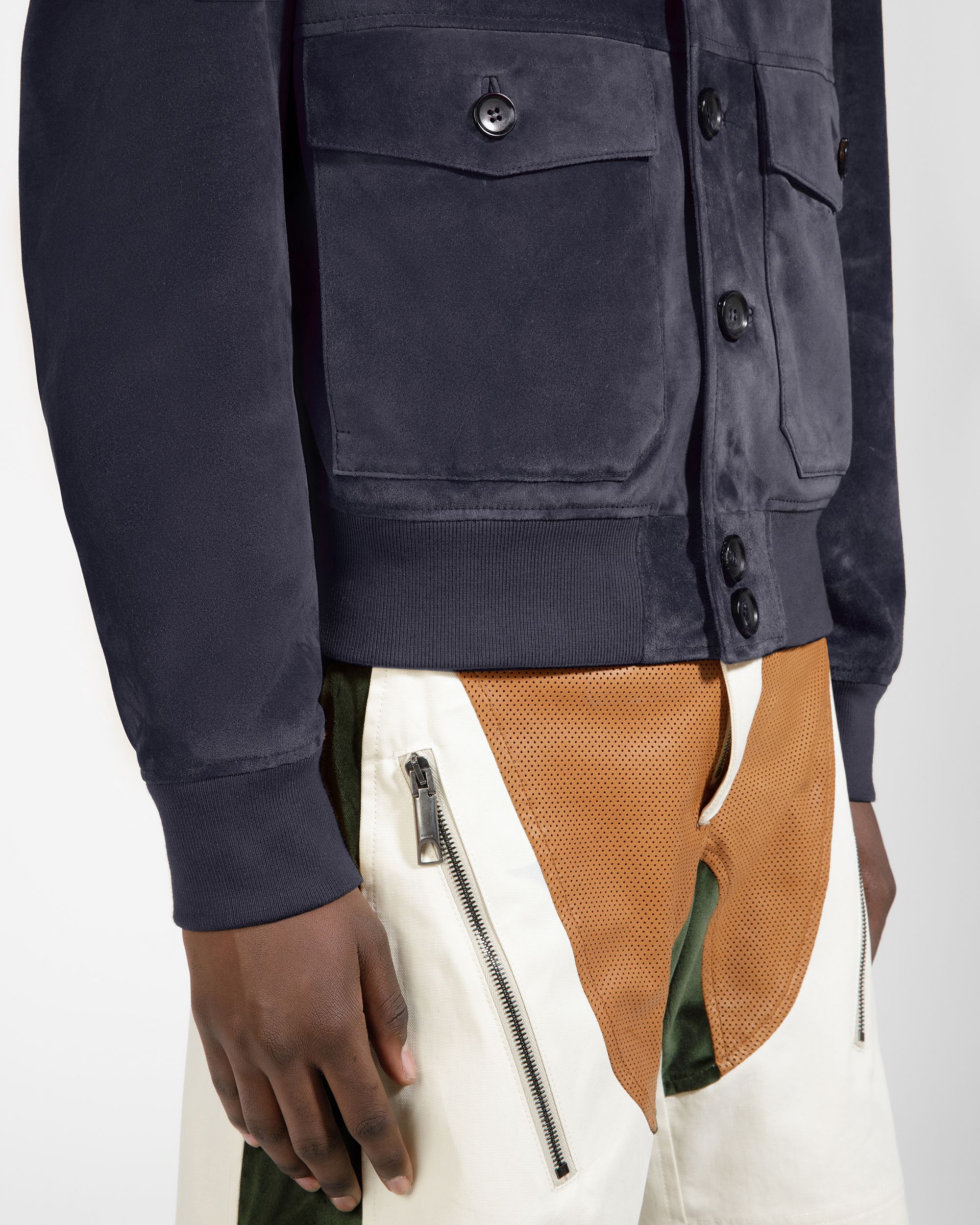 Blouson Bomber In Blue Leather - Men's - Bally - 04