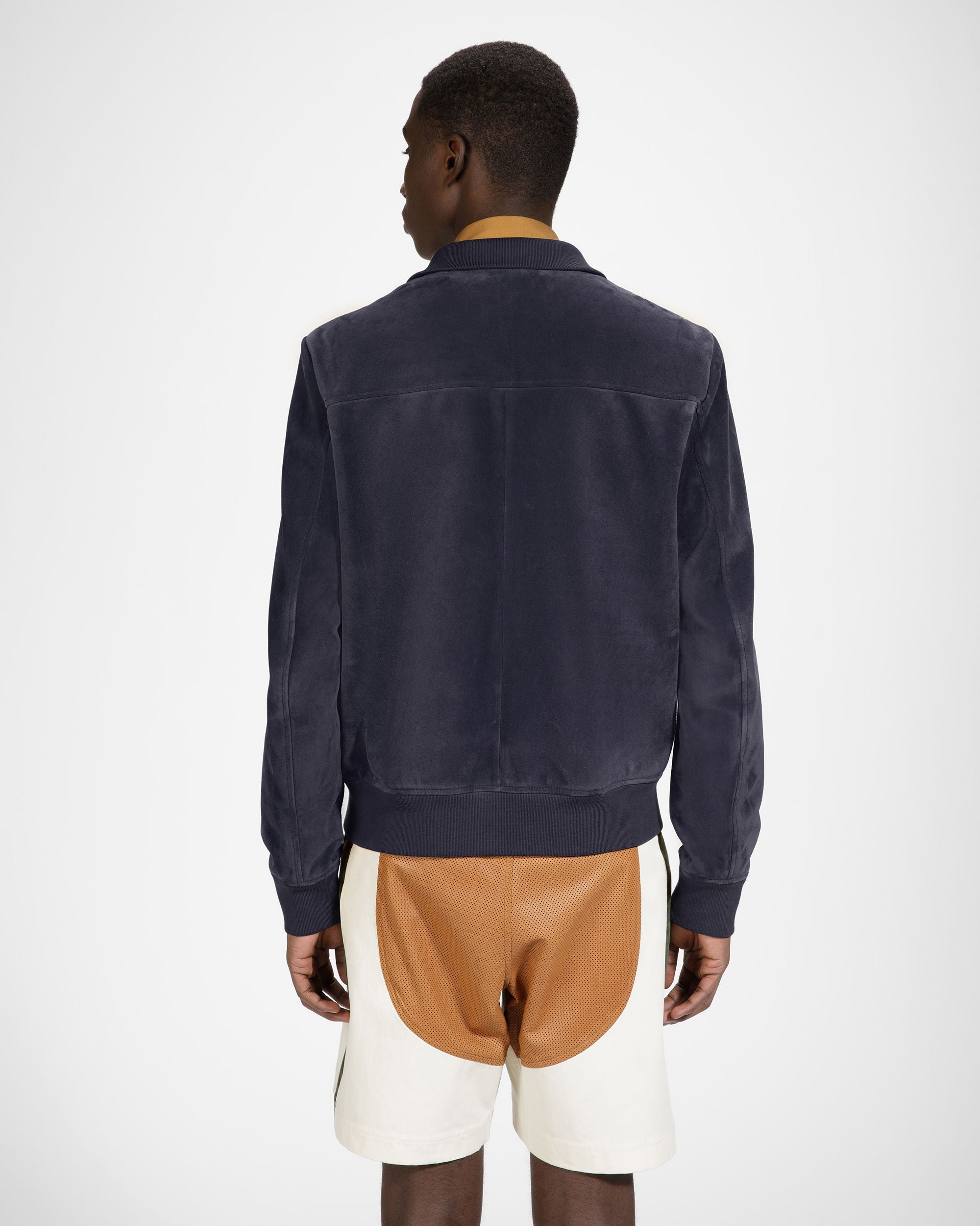 Blouson Bomber In Blue Leather - Men's - Bally - 06