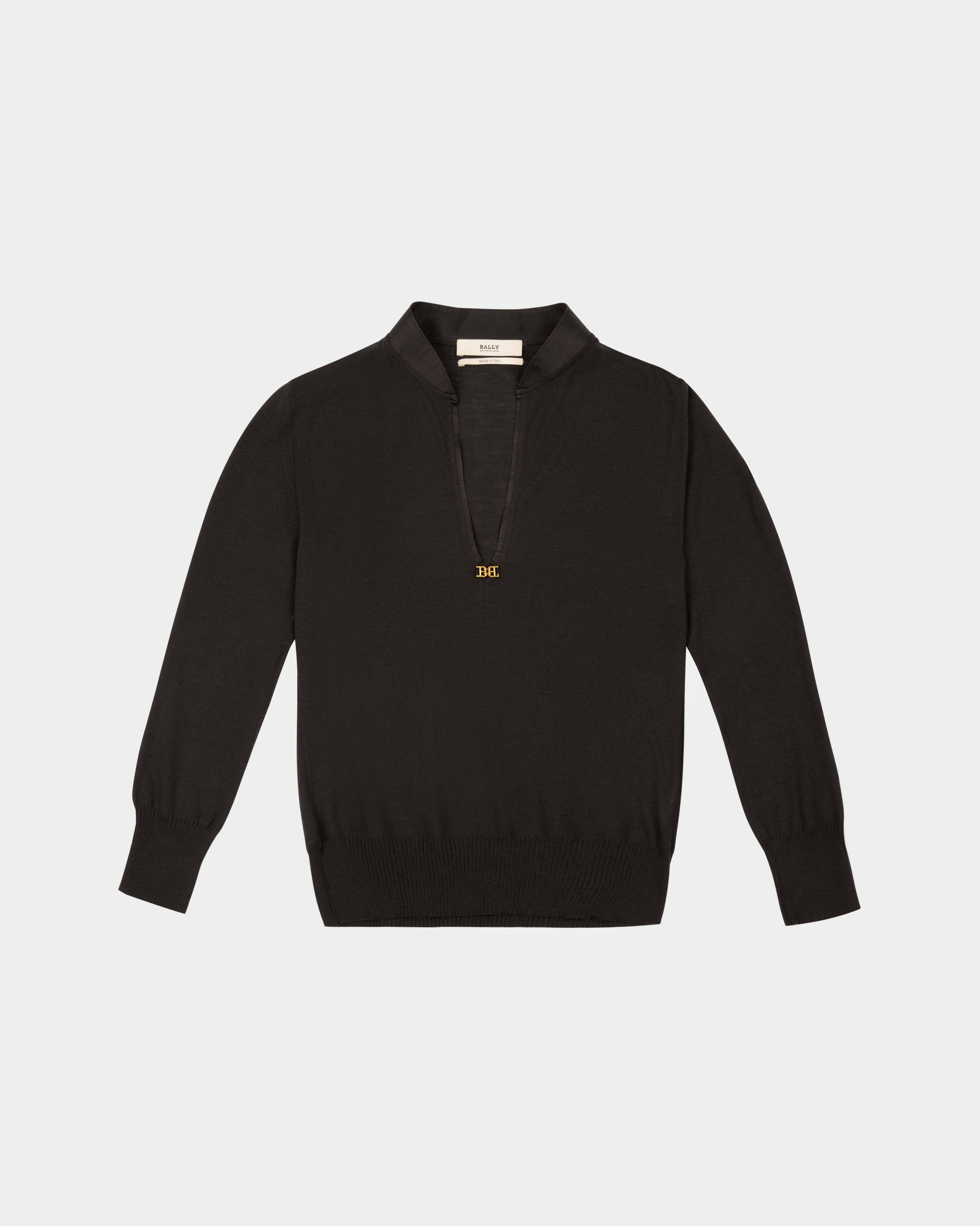 Wool T-Shirt In Black - Women's - Bally - 01