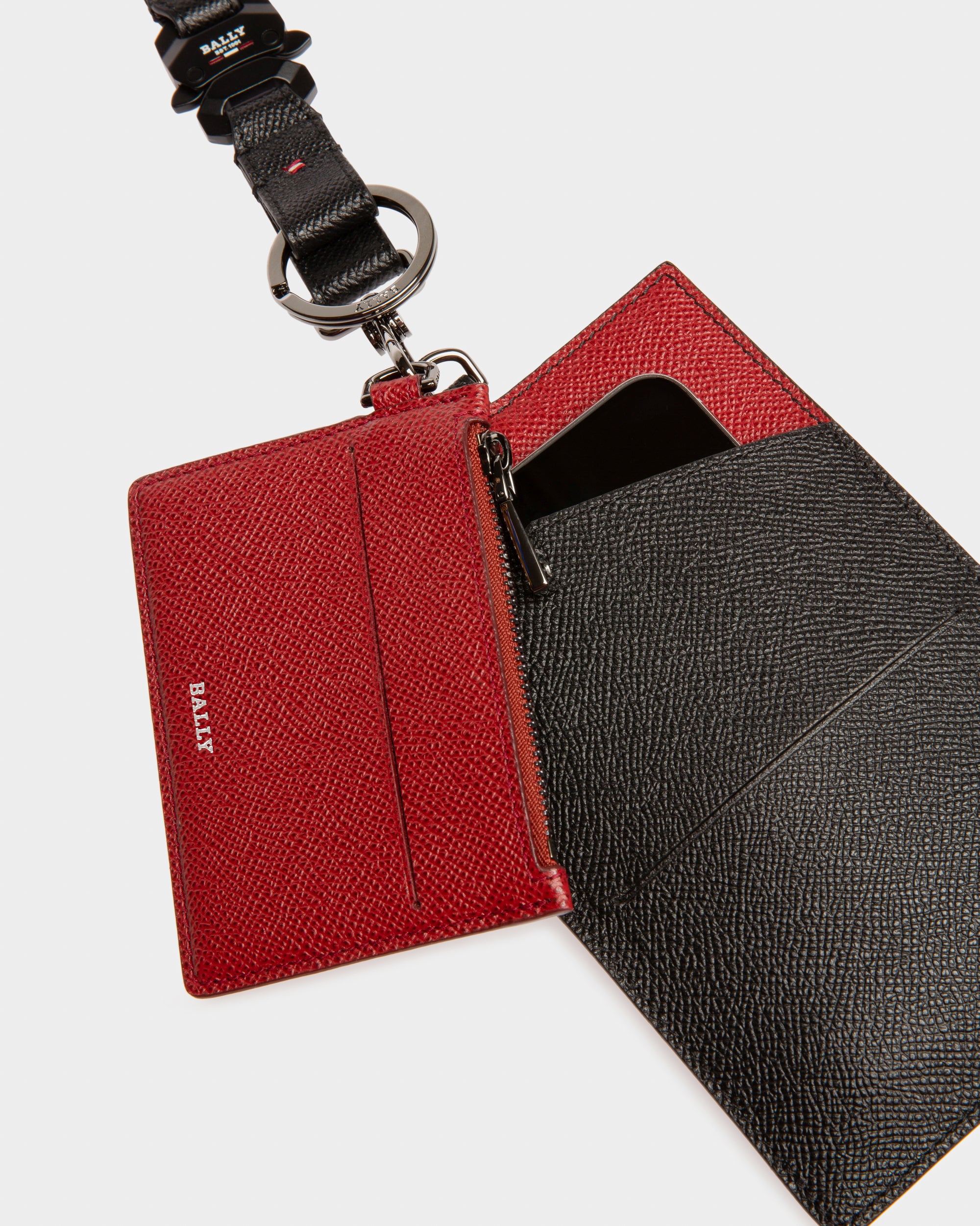 Braad Leather Phone Wallet In Black - Men's - Bally - 03