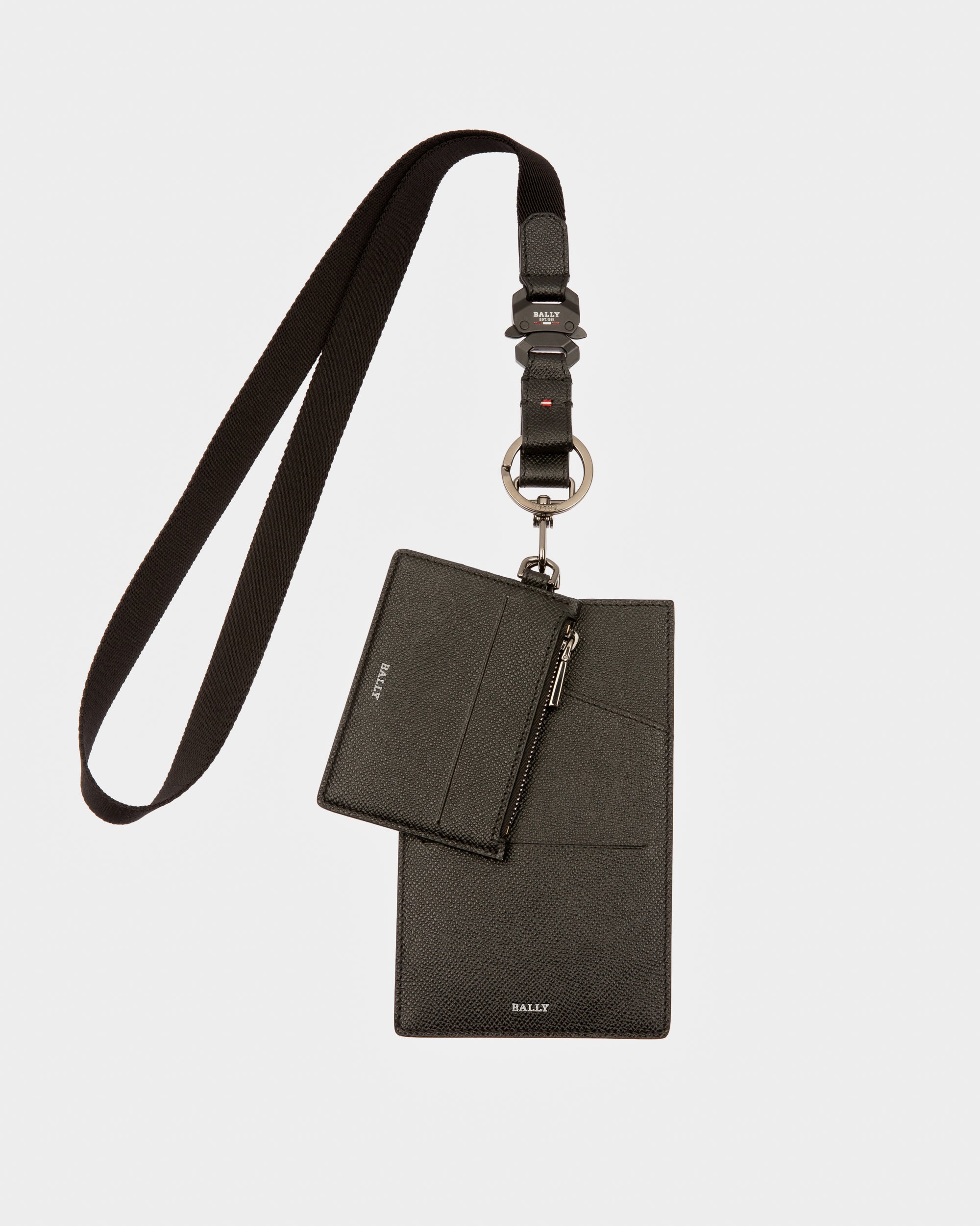Braad Leather Phone Wallet In Black - Men's - Bally - 01