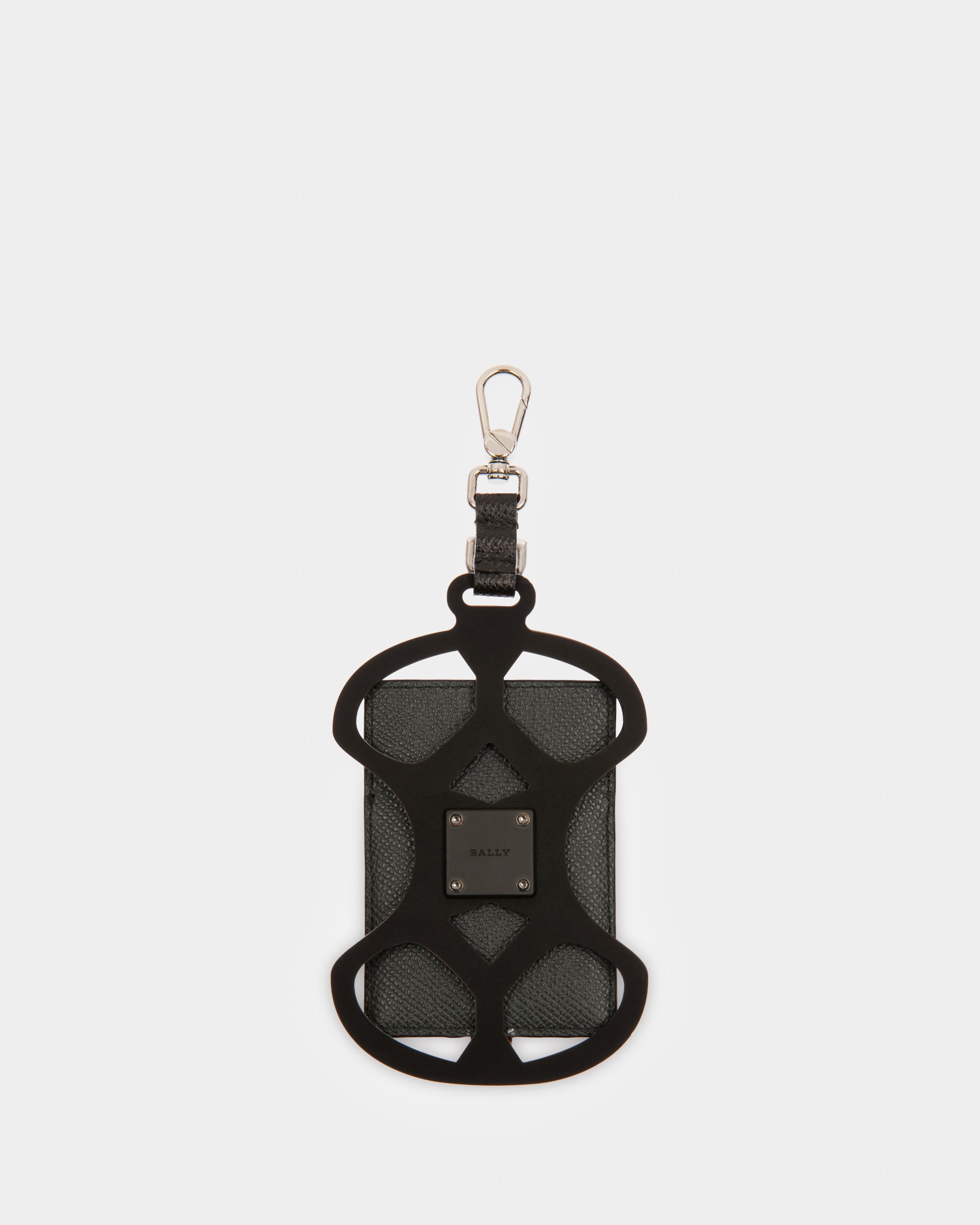 Bony Leather Phone Holder In Black - Men's - Bally - 03