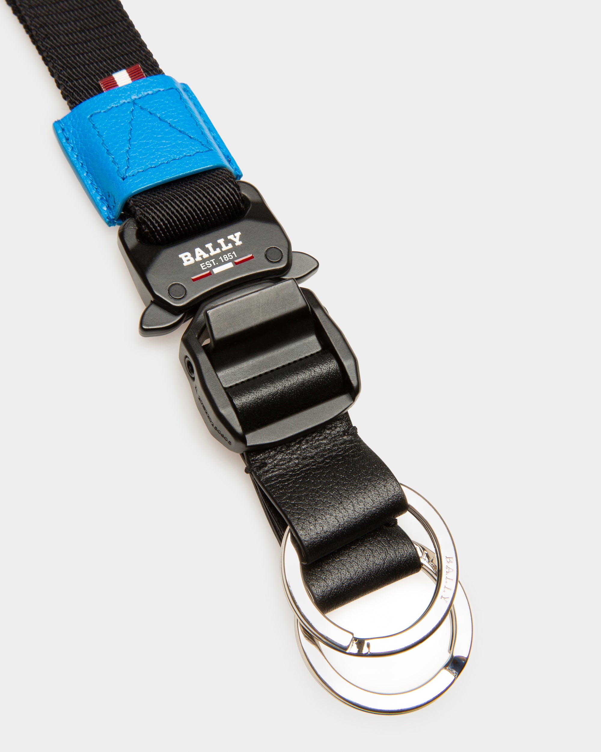 Paxthon Recycled Polyester Key Holder In Black - Men's - Bally - 02