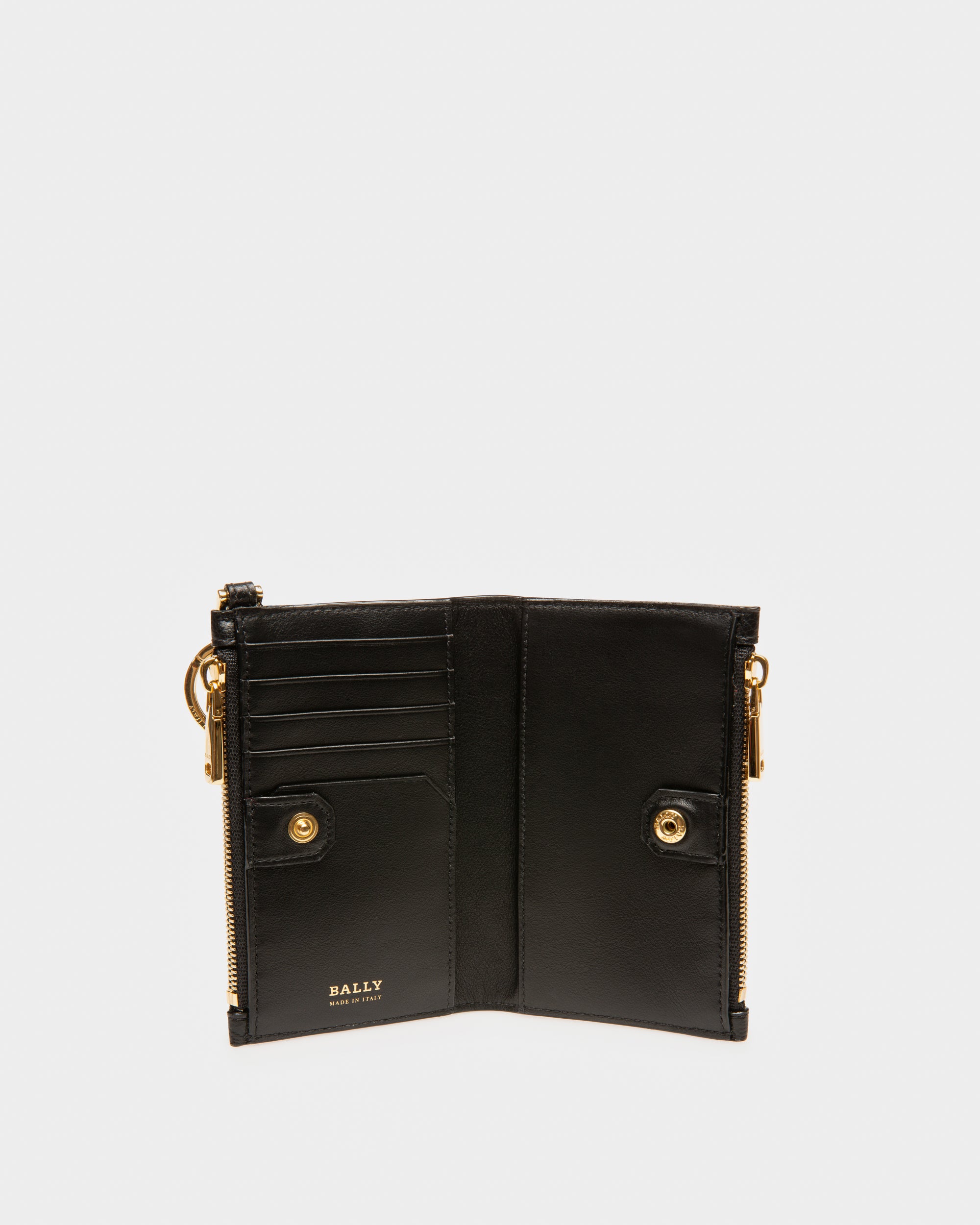 Larin Leather Wallet In Black - Women's - Bally - 03