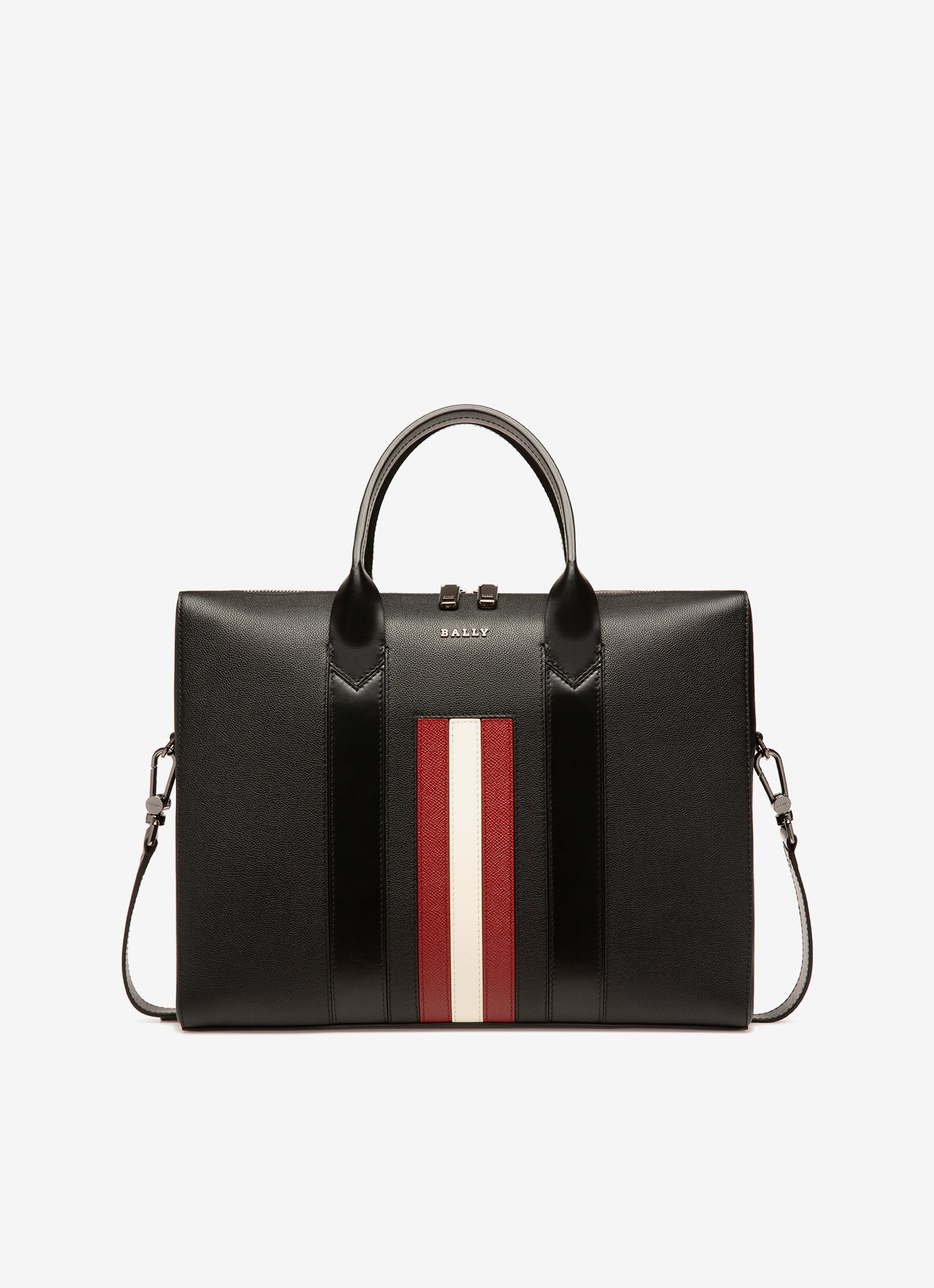 Elter Leather Business Bag In Black - Men's - Bally - 01