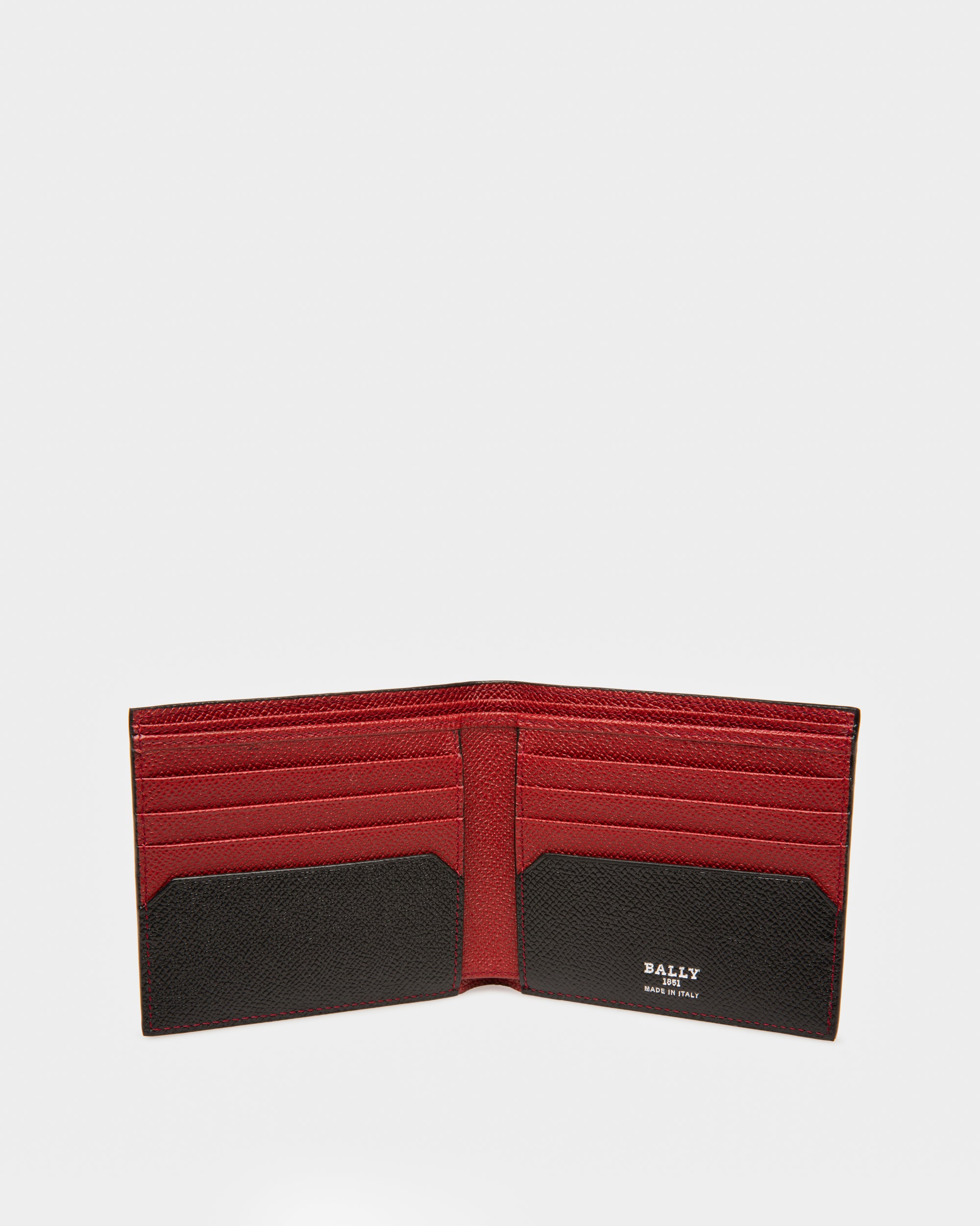 Bollen Wallet In Black And Bally Red Leather - Men's - Bally - 03