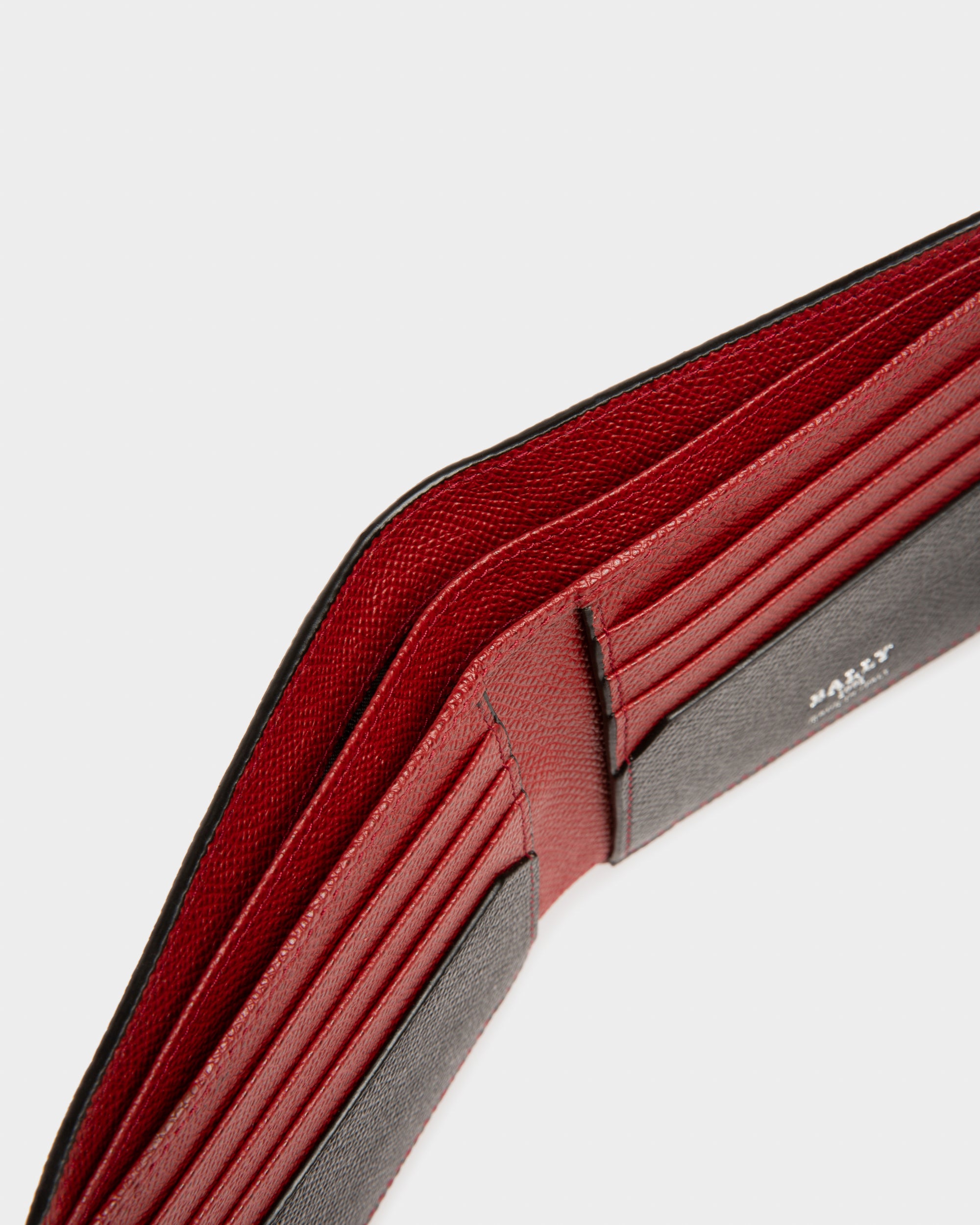 Bollen Wallet In Black And Bally Red Leather - Men's - Bally - 04