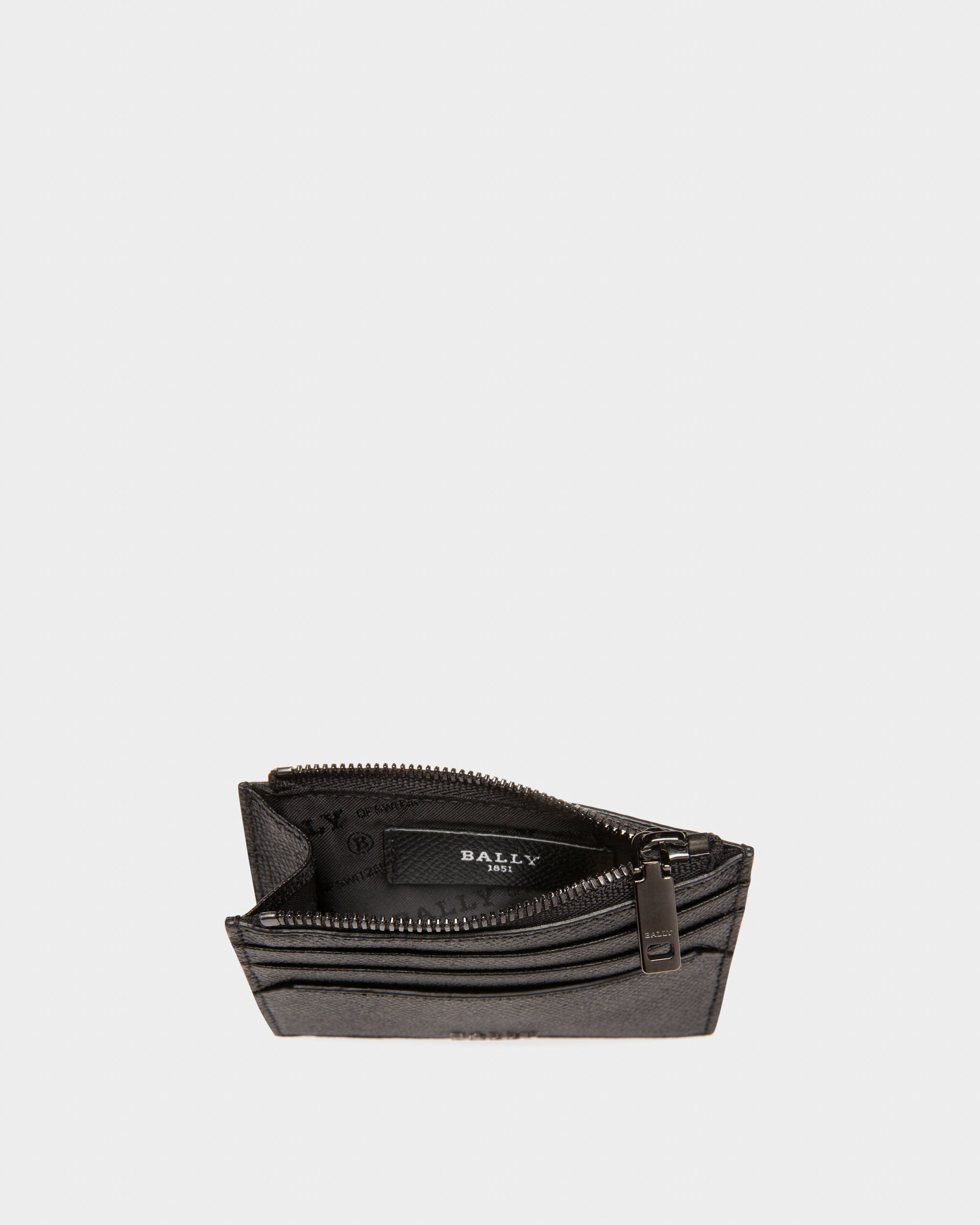 Byrion Leather Card Holder In Black - Men's - Bally - 03