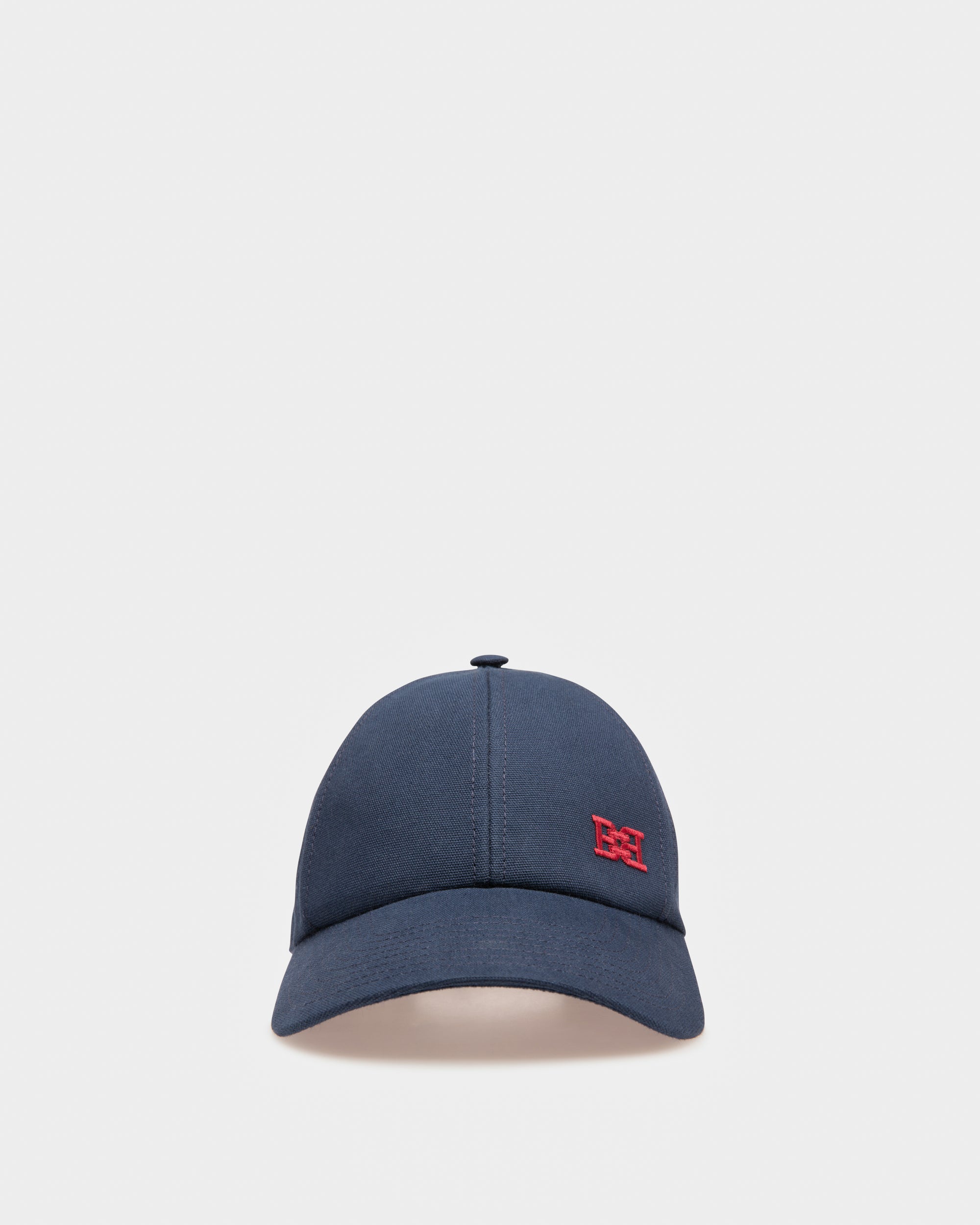 Cotton Baseball Cap In Navy - Men's - Bally - 01
