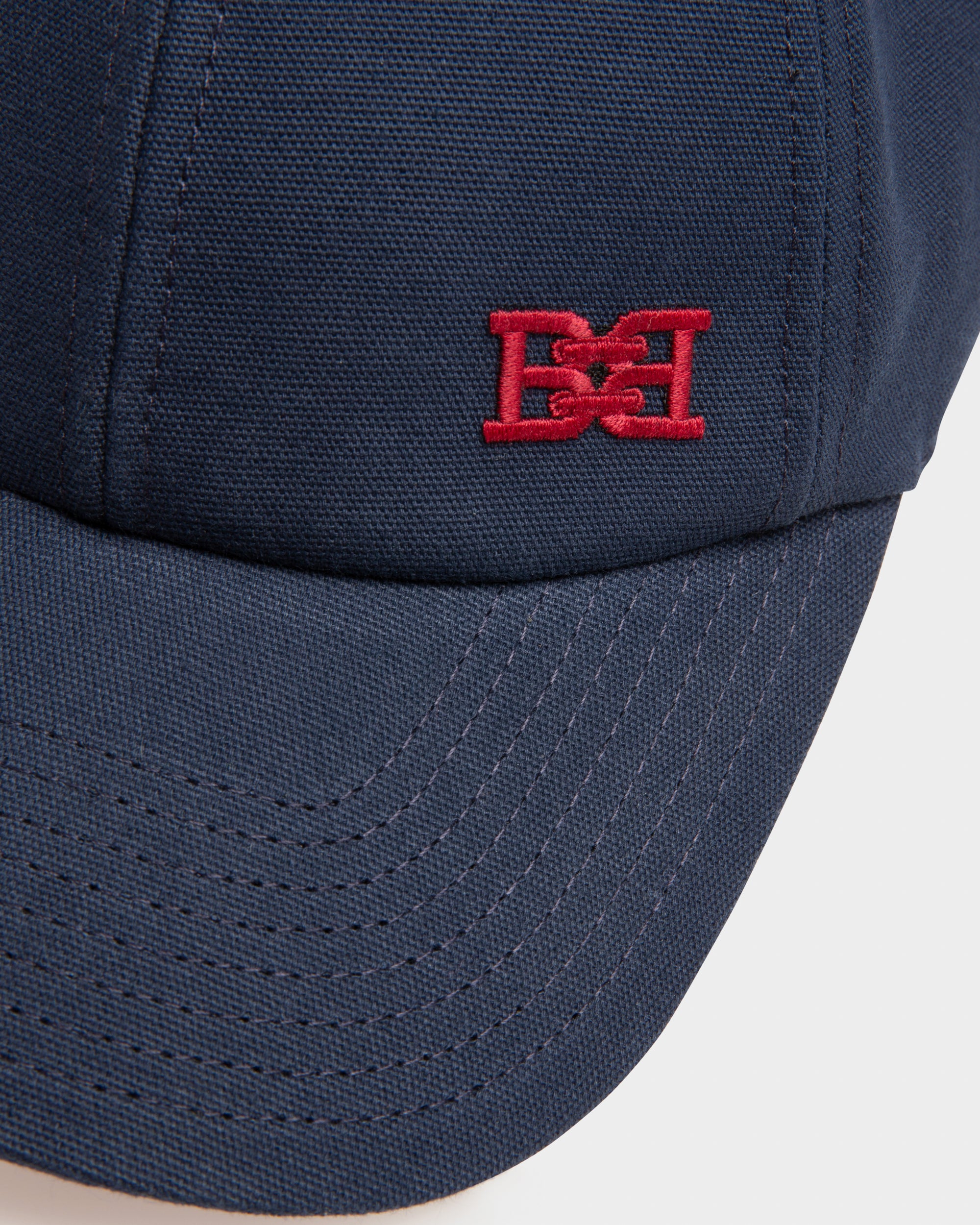 Cotton Baseball Cap In Navy - Men's - Bally - 03