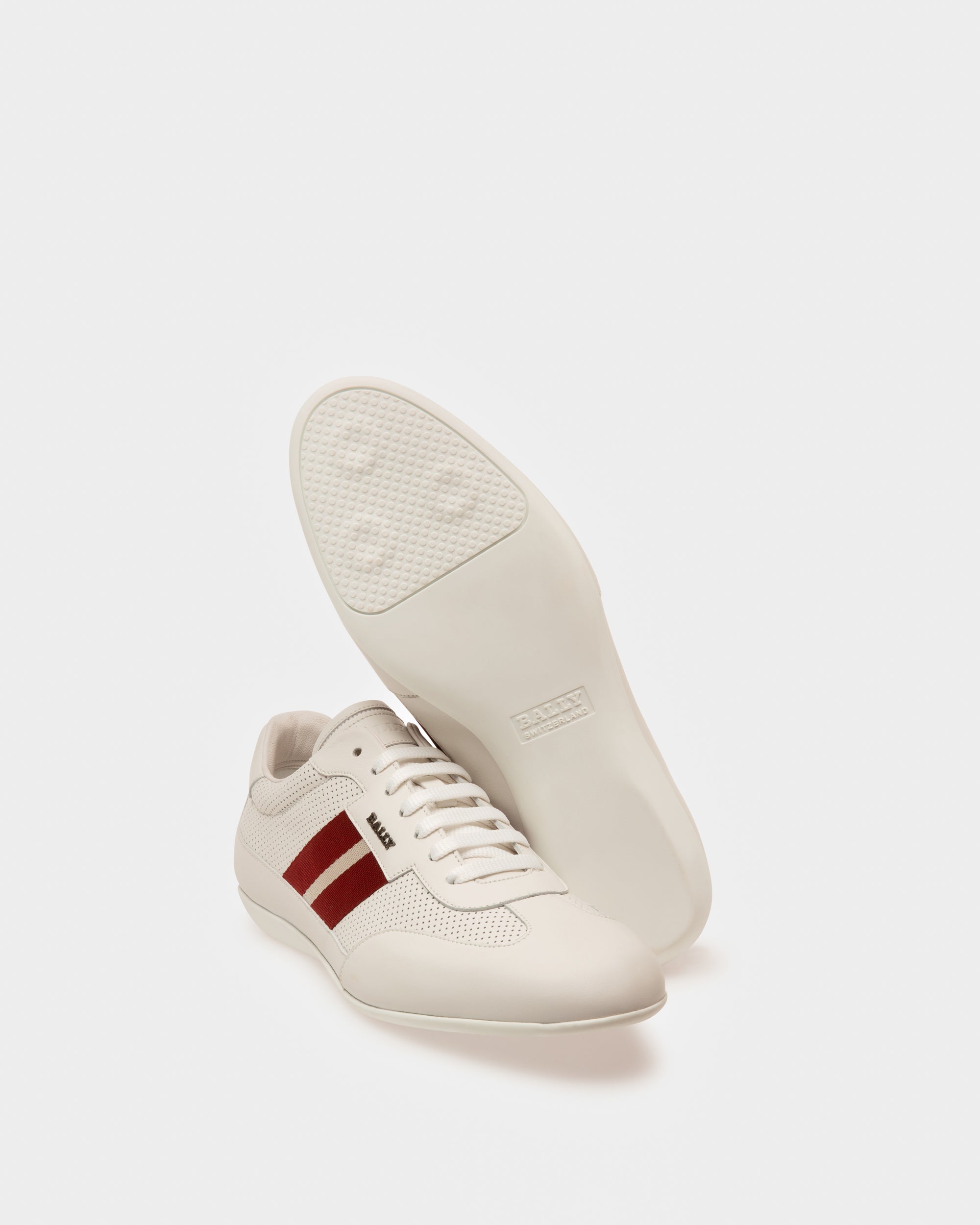 Haldin Leather Sneakers In White - Men's - Bally - 04