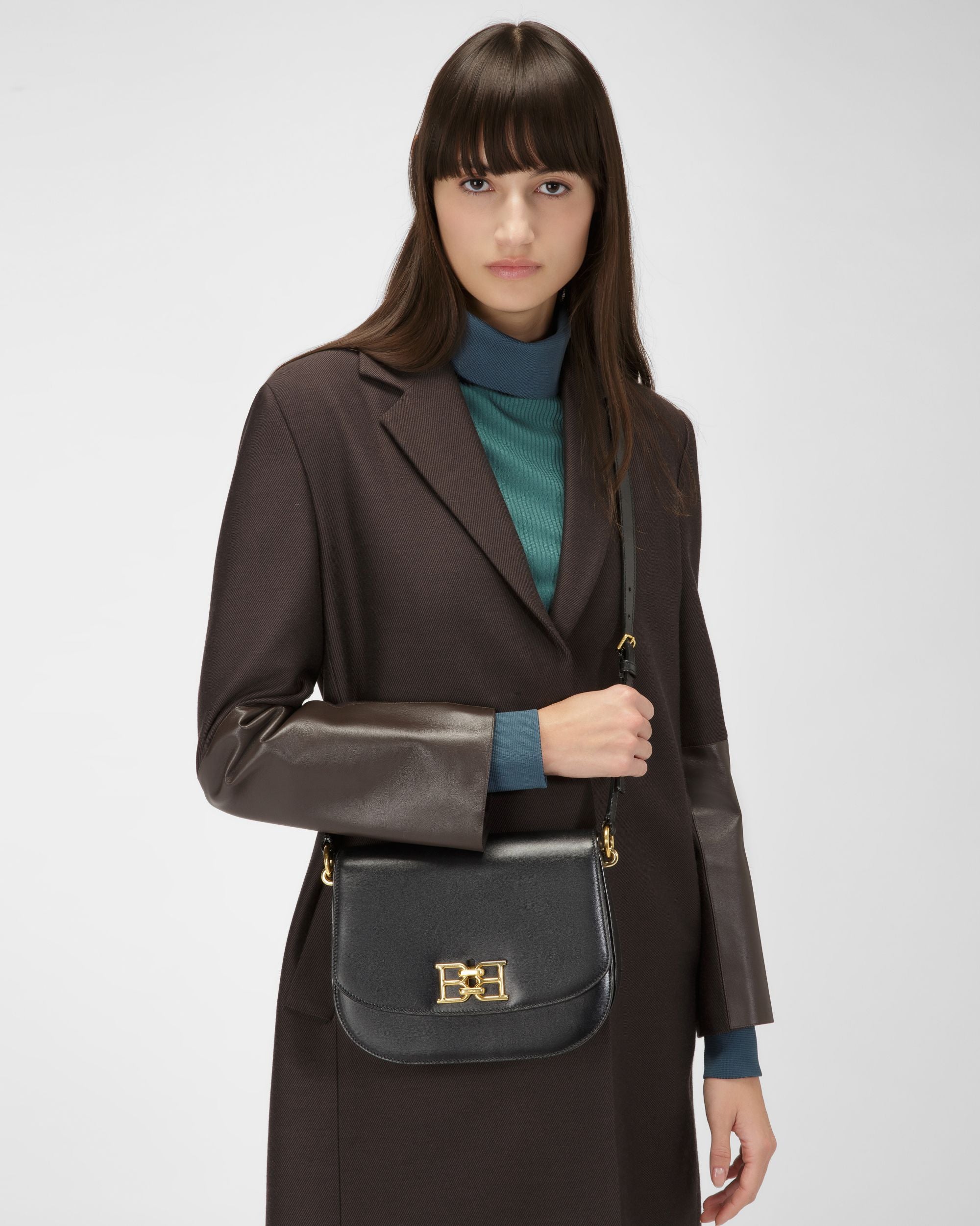 Beckie Leather Cross-Body Bag In Black - Women's - Bally - 01
