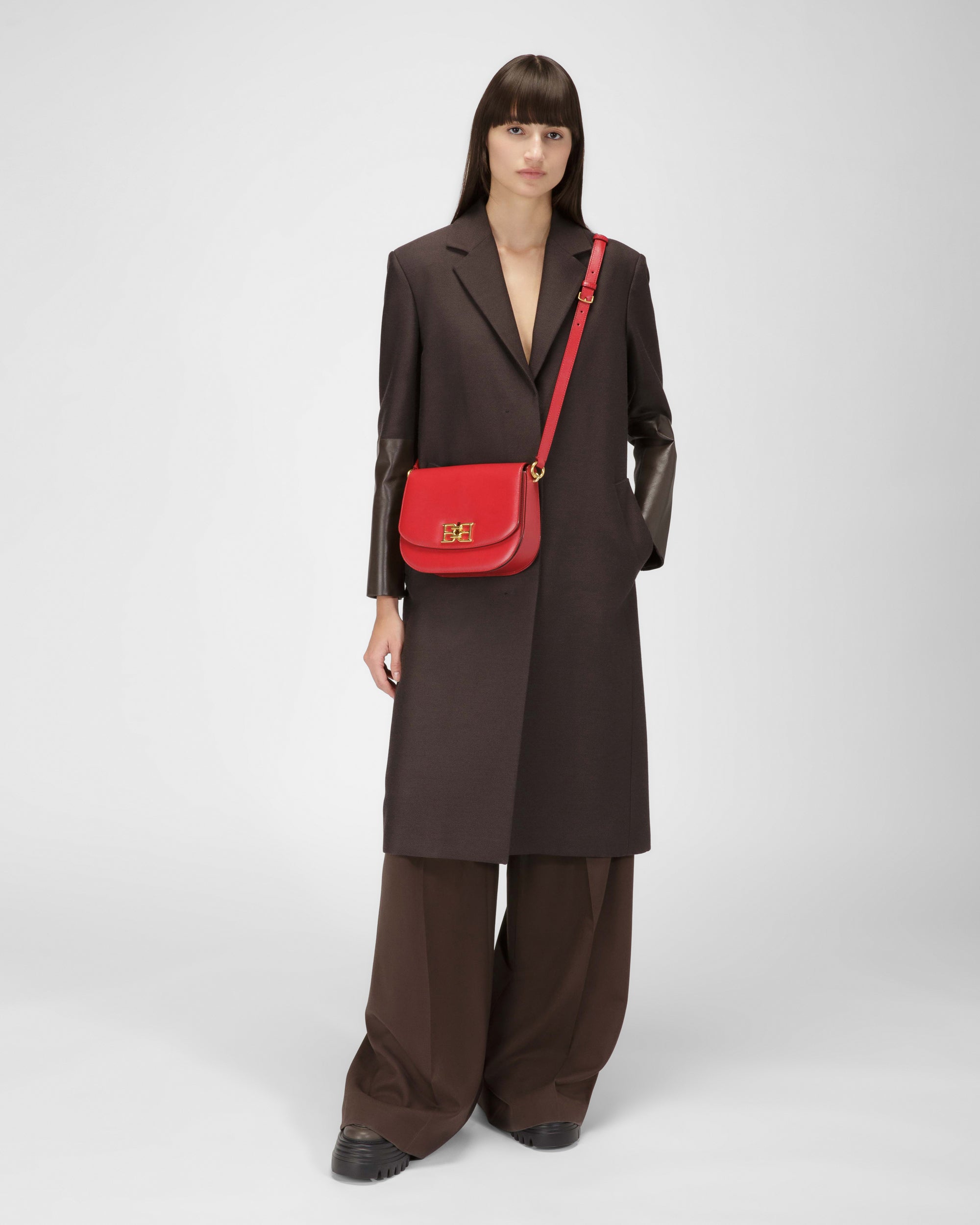 Beckie Leather Cross-Body Bag In Red - Women's - Bally - 02