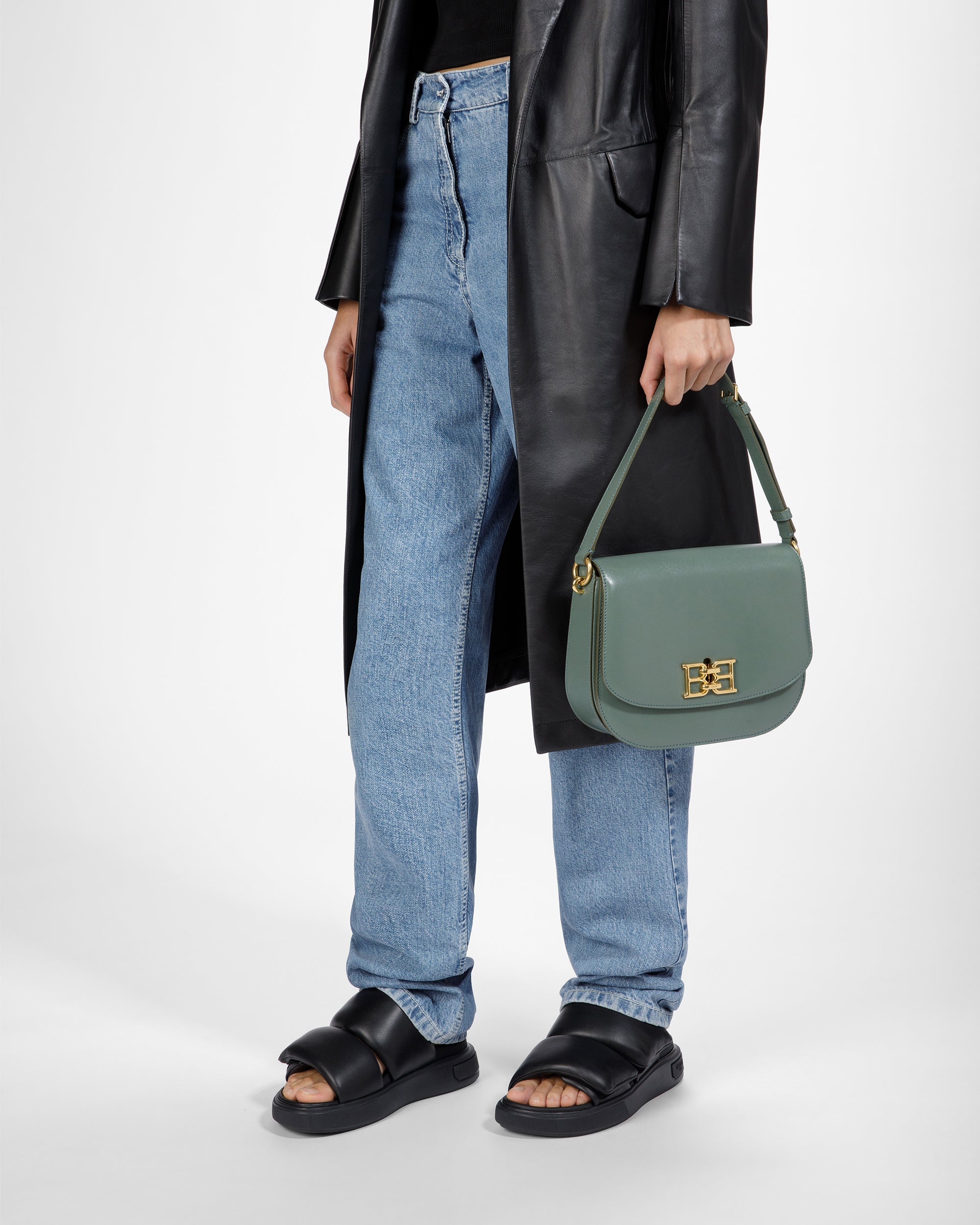 Beckie Leather Crossbody Bag In Sage - Women's - Bally - 02