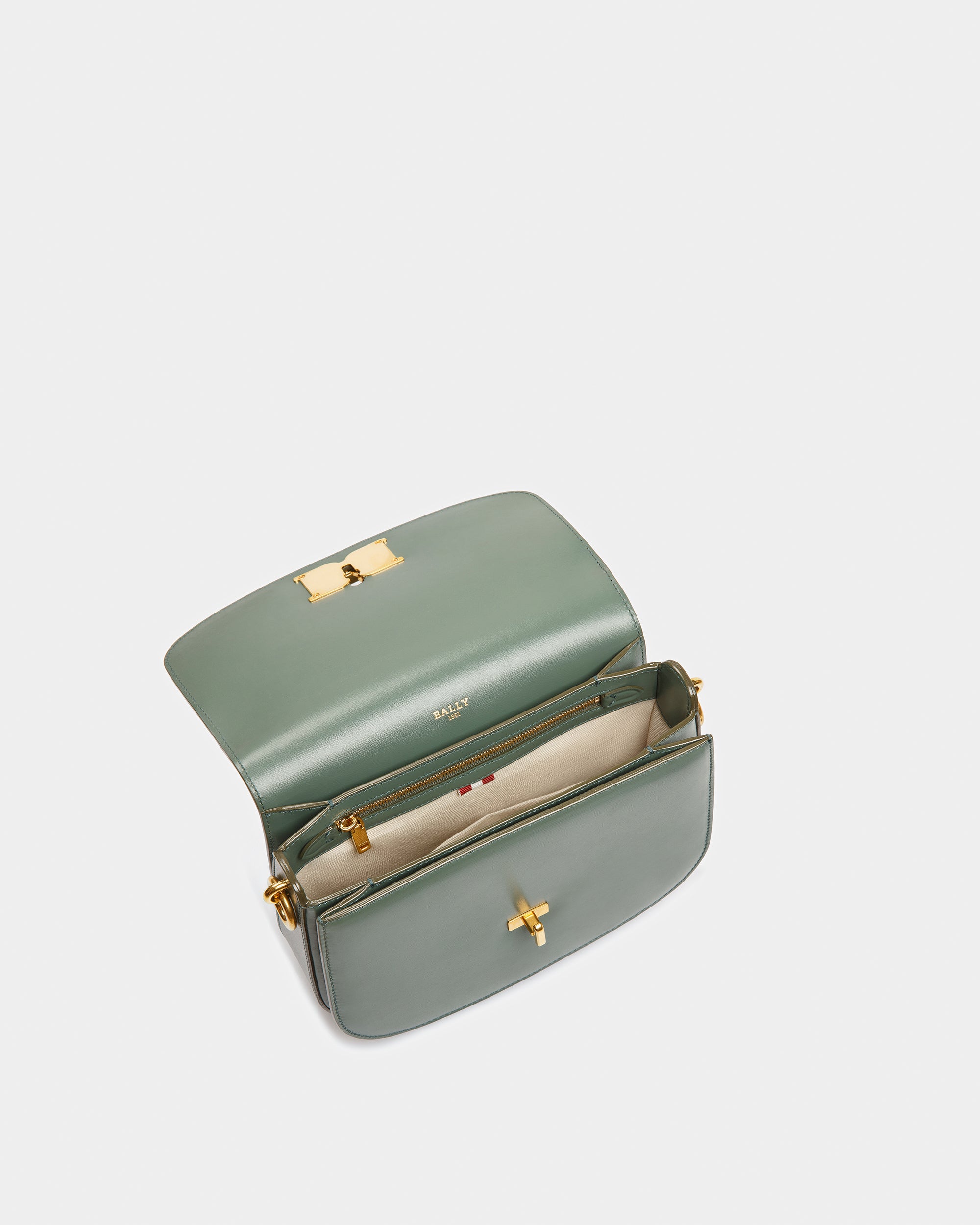 Beckie Leather Crossbody Bag In Sage - Women's - Bally - 04