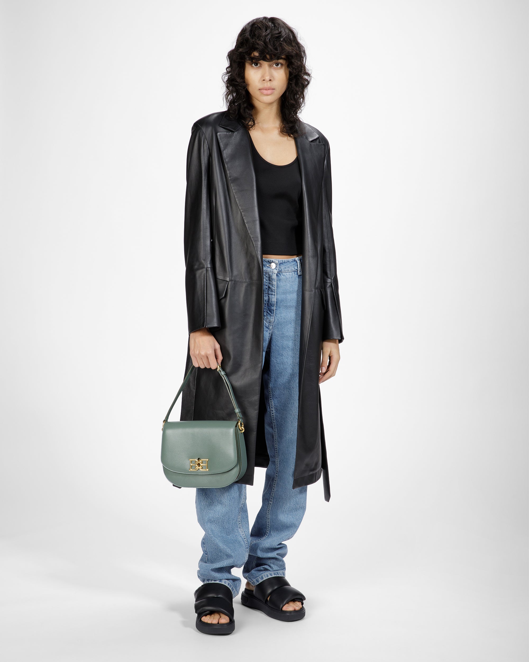 Beckie Leather Crossbody Bag In Sage - Women's - Bally - 06