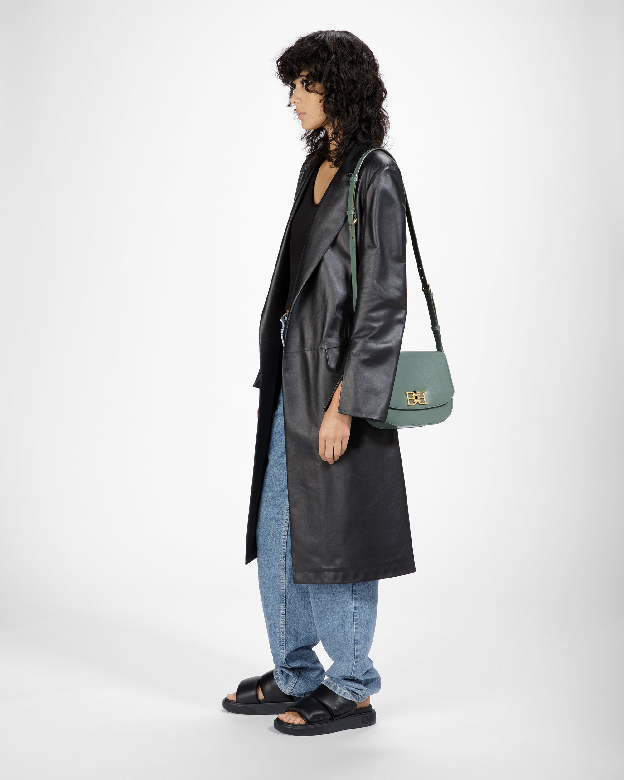 Beckie Leather Crossbody Bag In Sage - Women's - Bally - 09