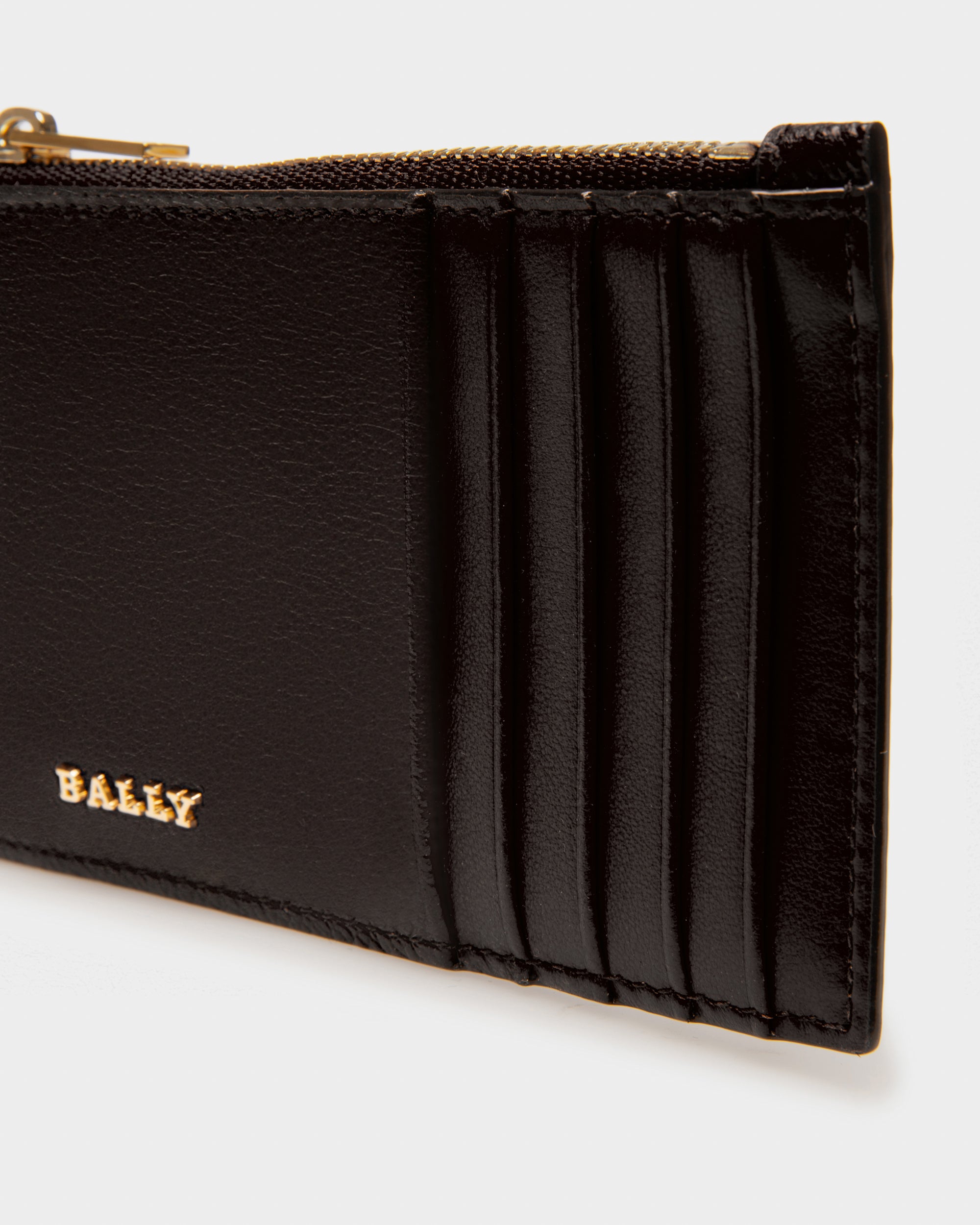 Landy Leather Wallet In Black - Women's - Bally - 04