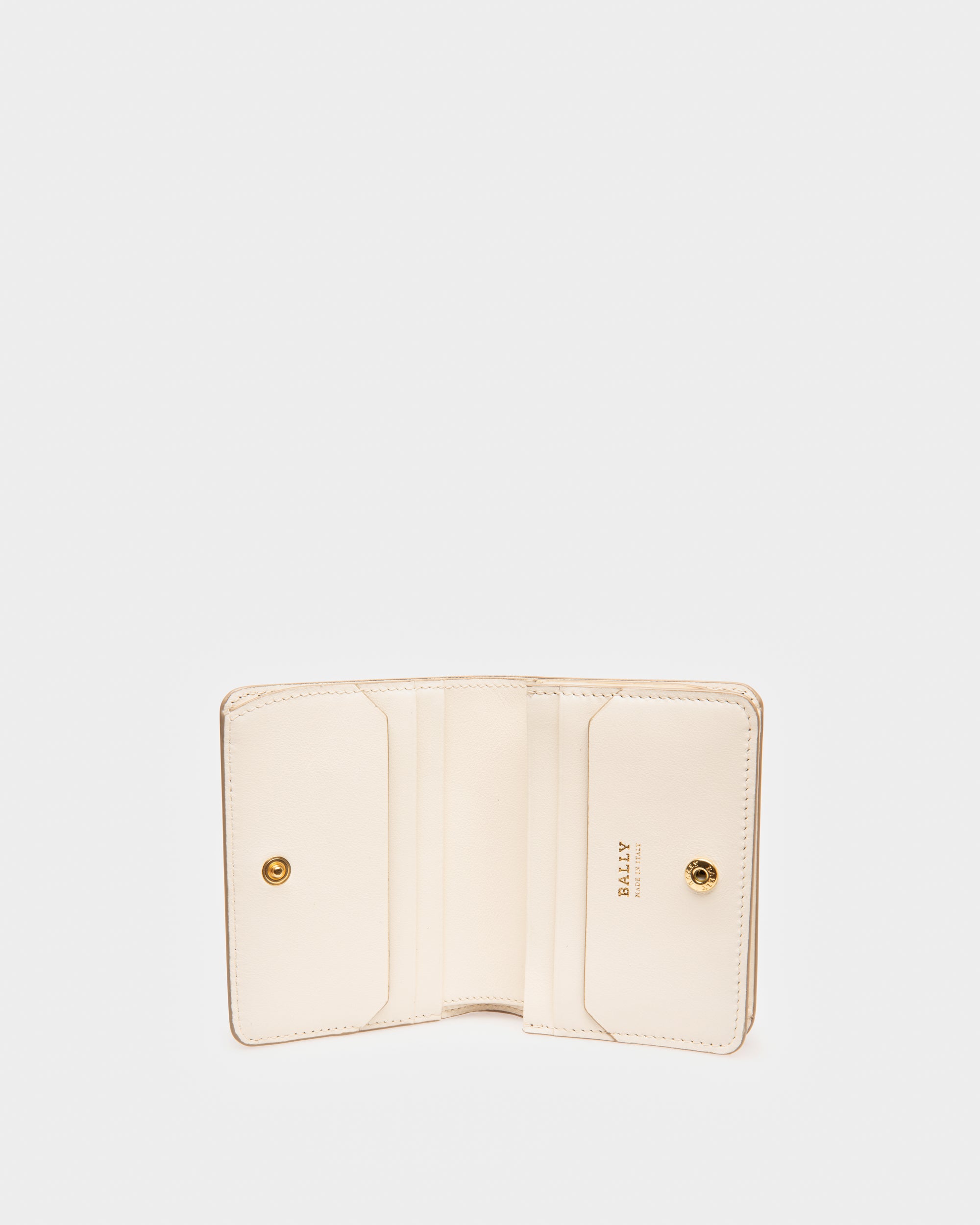 Lettes Leather Business Card Holder In Bone - Women's - Bally - 03
