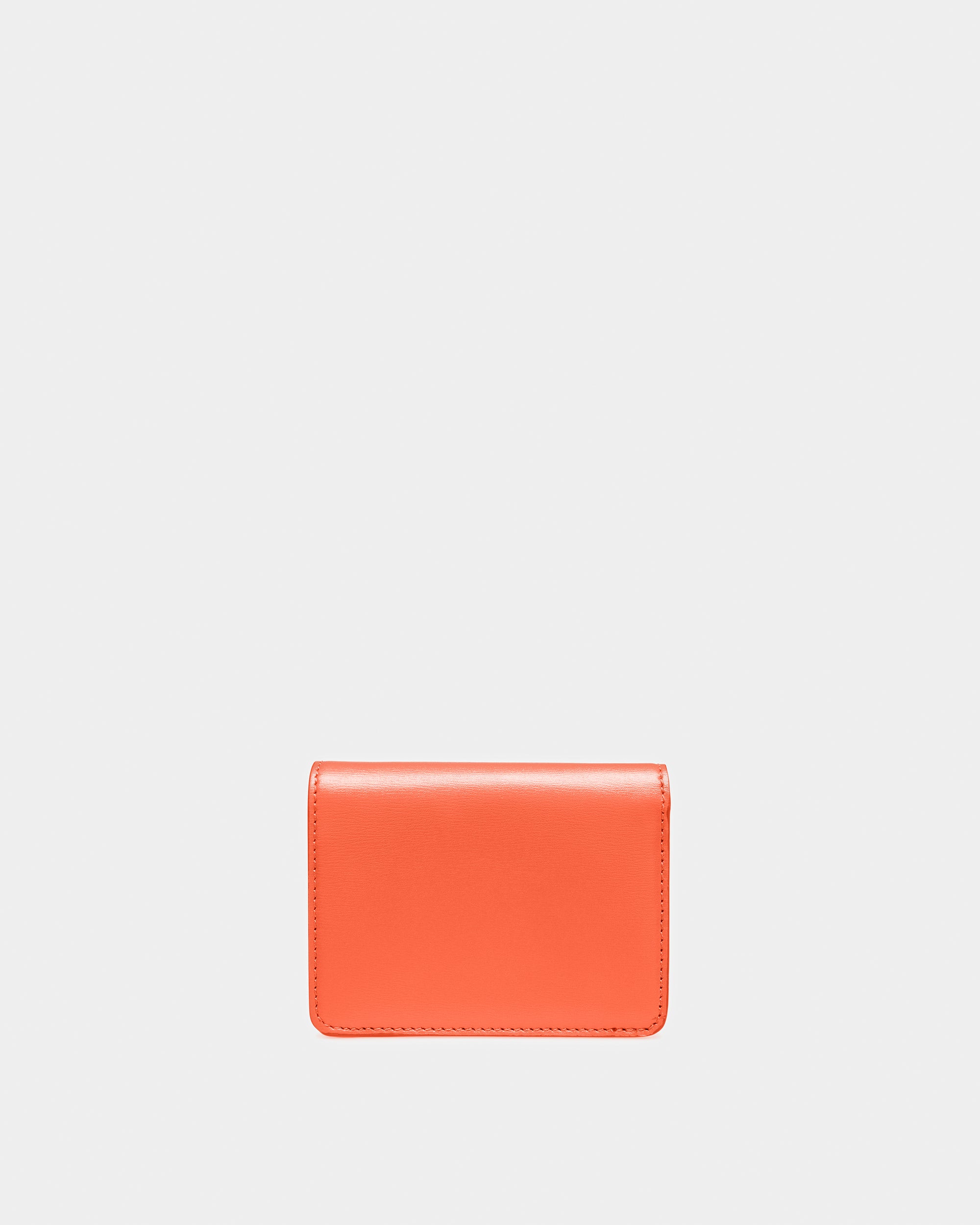 Lettes Leather Business Card Holder In Orange - Women's - Bally - 02