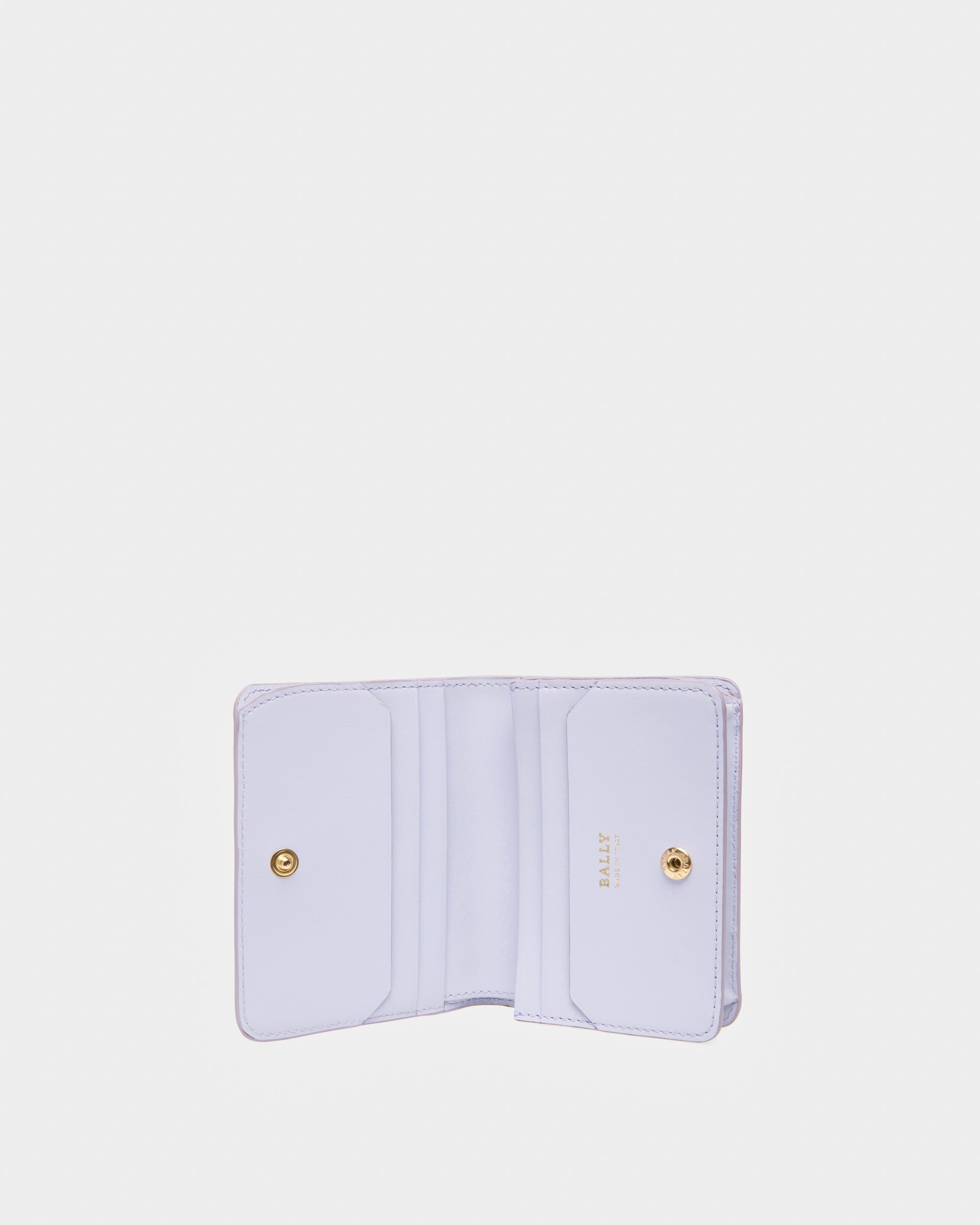 Lettes Leather Card Holder In Lilac - Women's - Bally - 03