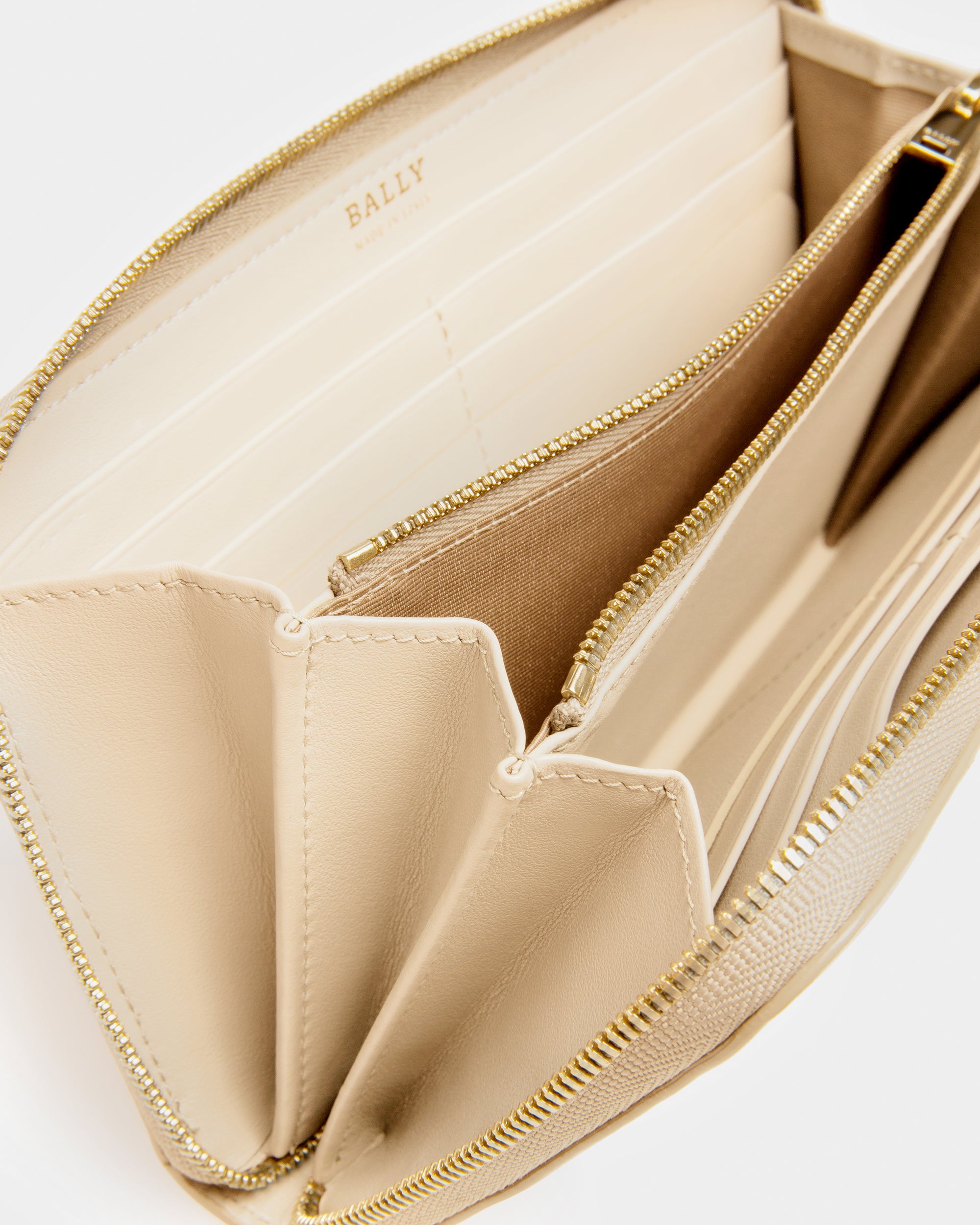 Lovenor Leather Wallet In Bone - Women's - Bally - 02